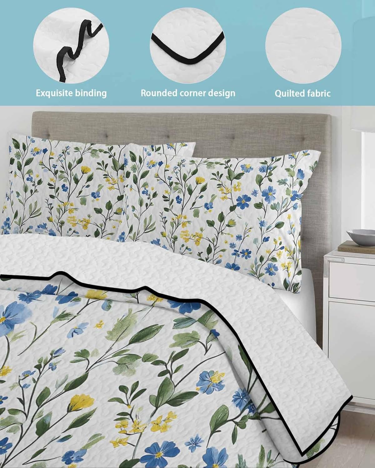 PRINT PICTURE ARTHOME Twin XL Quilt Set with Pillow Covers