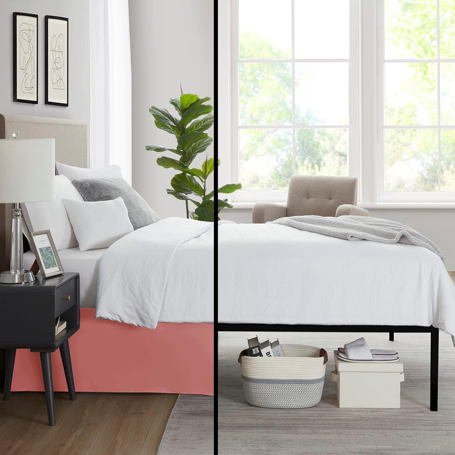 Nestl Misty Rose Full XL Bed Skirt