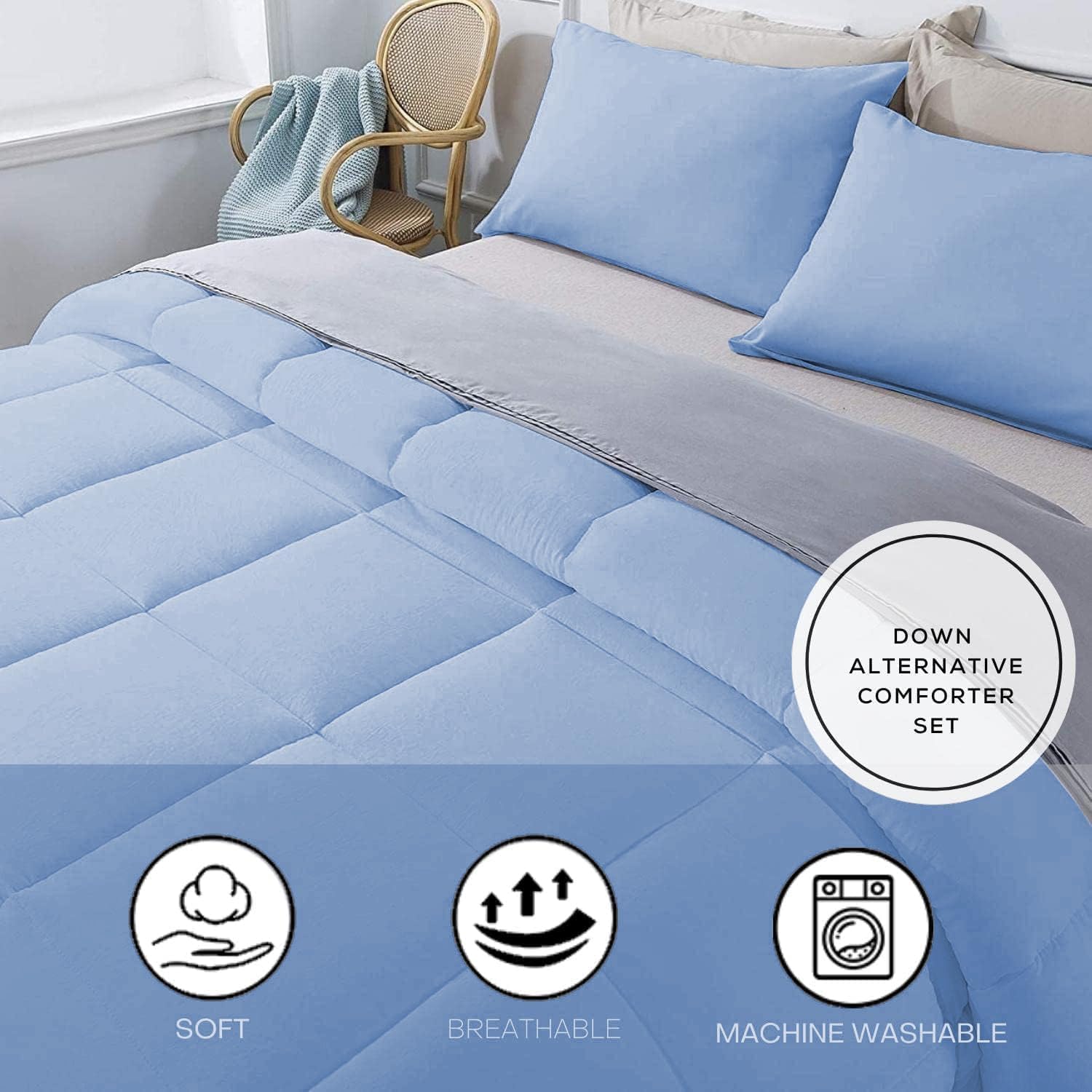Luxury Reversible Comforter Set - Super King