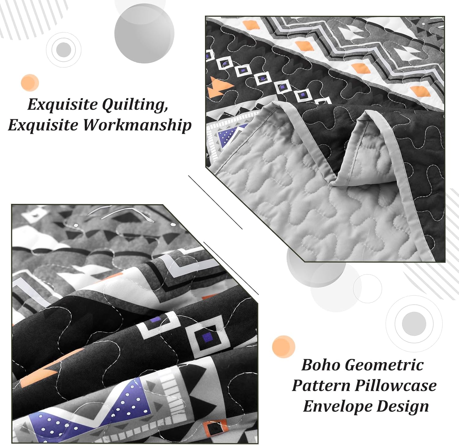WONGS BEDDING Boho Quilt Set Queen 1
