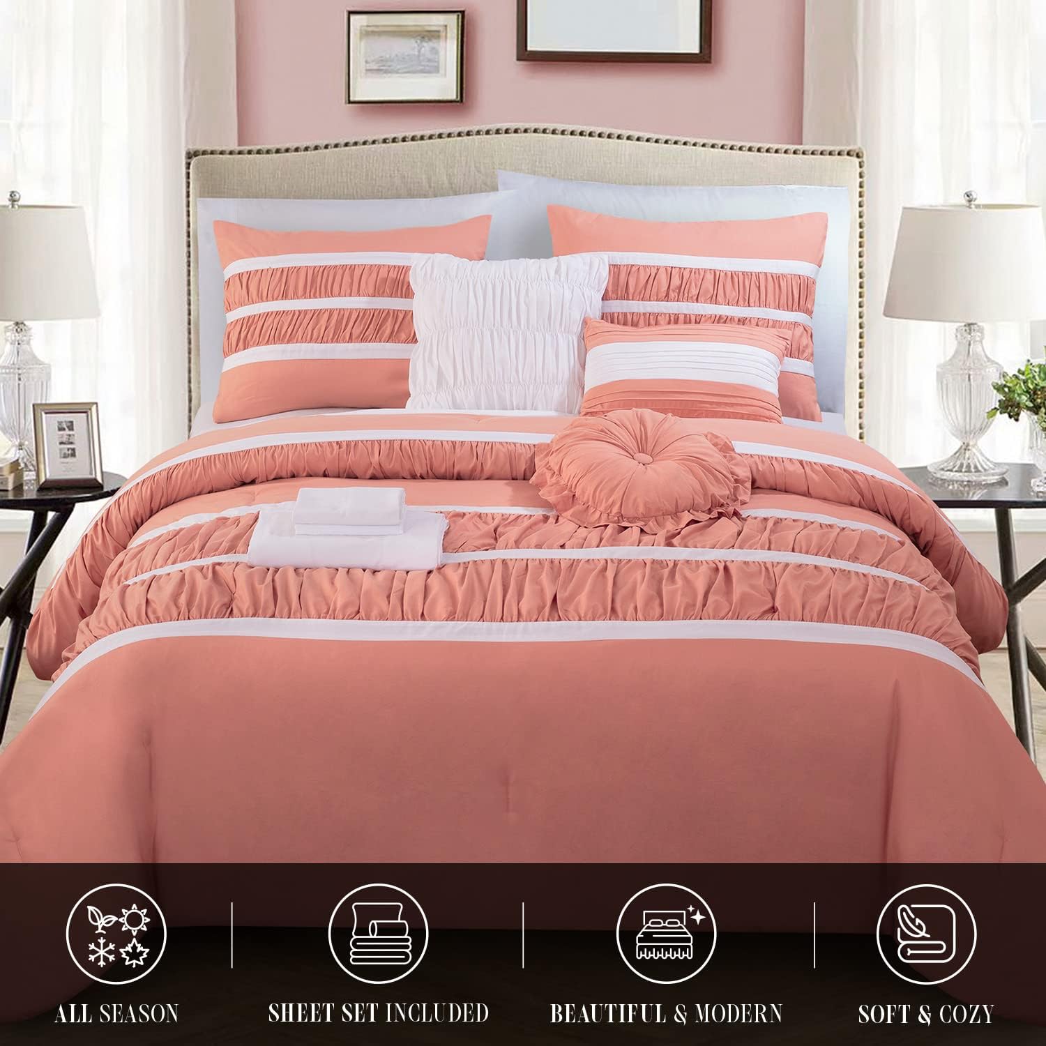 Elegant Comfort 12-Piece Queen Bed-in-a-Bag 1