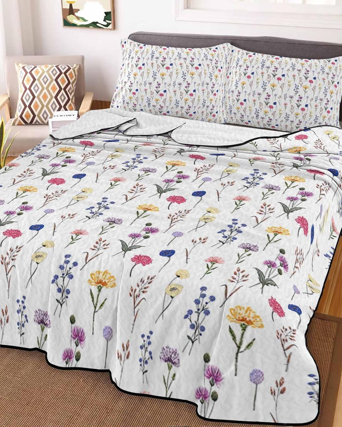 RisQiten Twin XL Quilt Set with Reversible Design