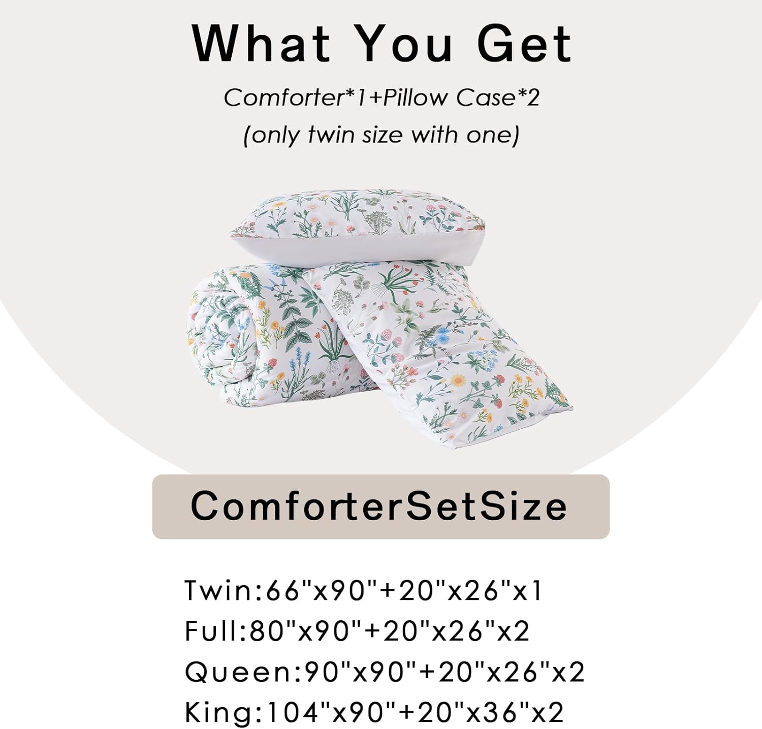 3-Piece Queen Comforter Set with Garden Floral Design