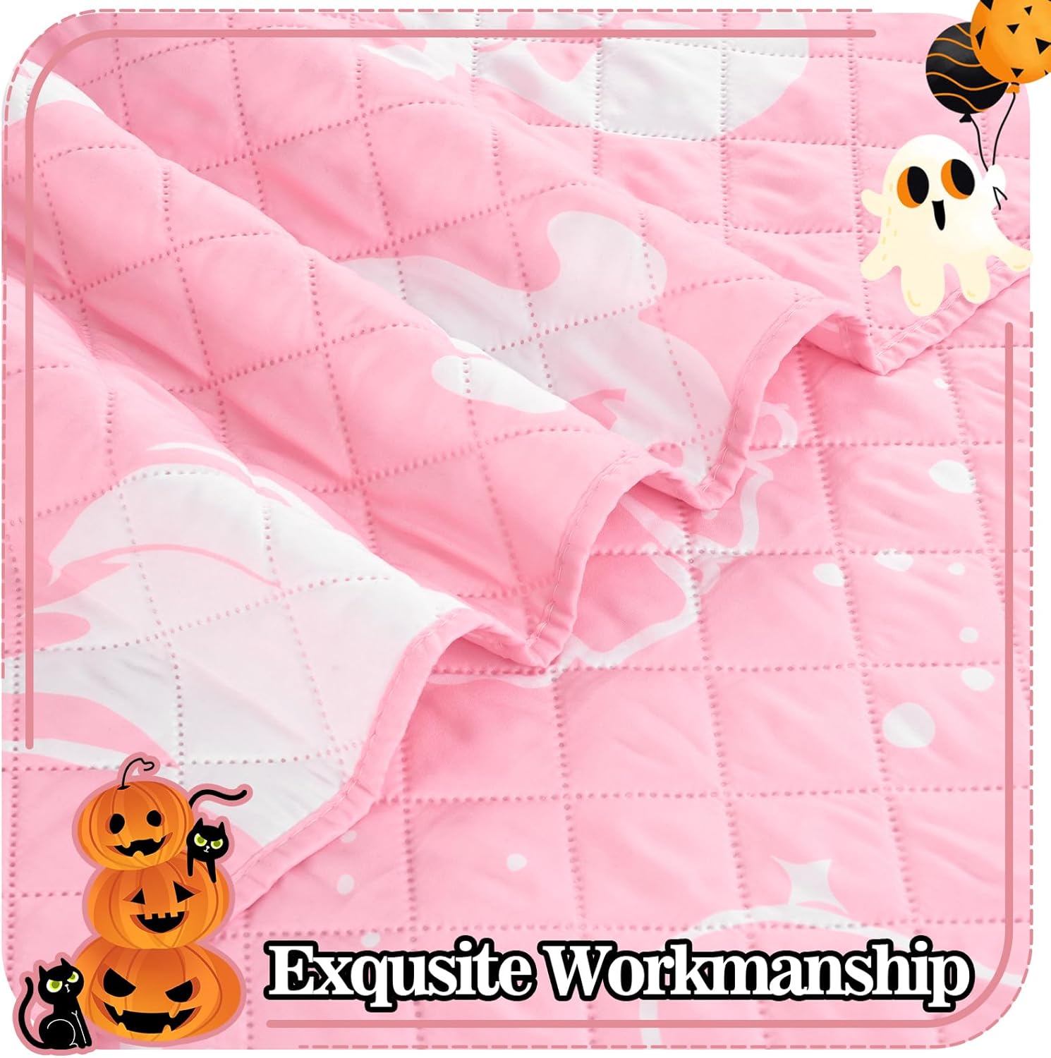 ASPMIZ Halloween Queen Quilt Set with 2 Shams