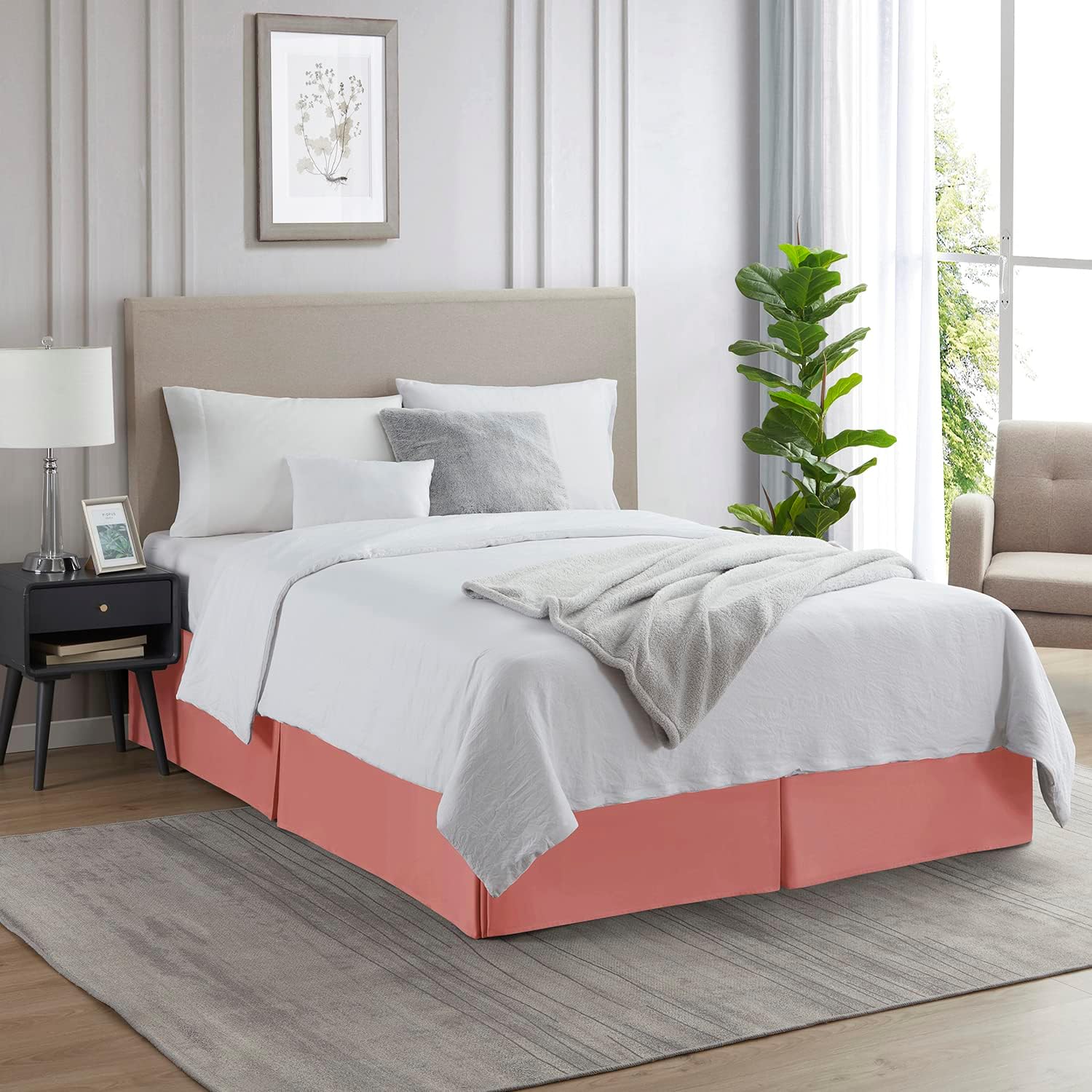 Nestl Misty Rose Full XL Bed Skirt