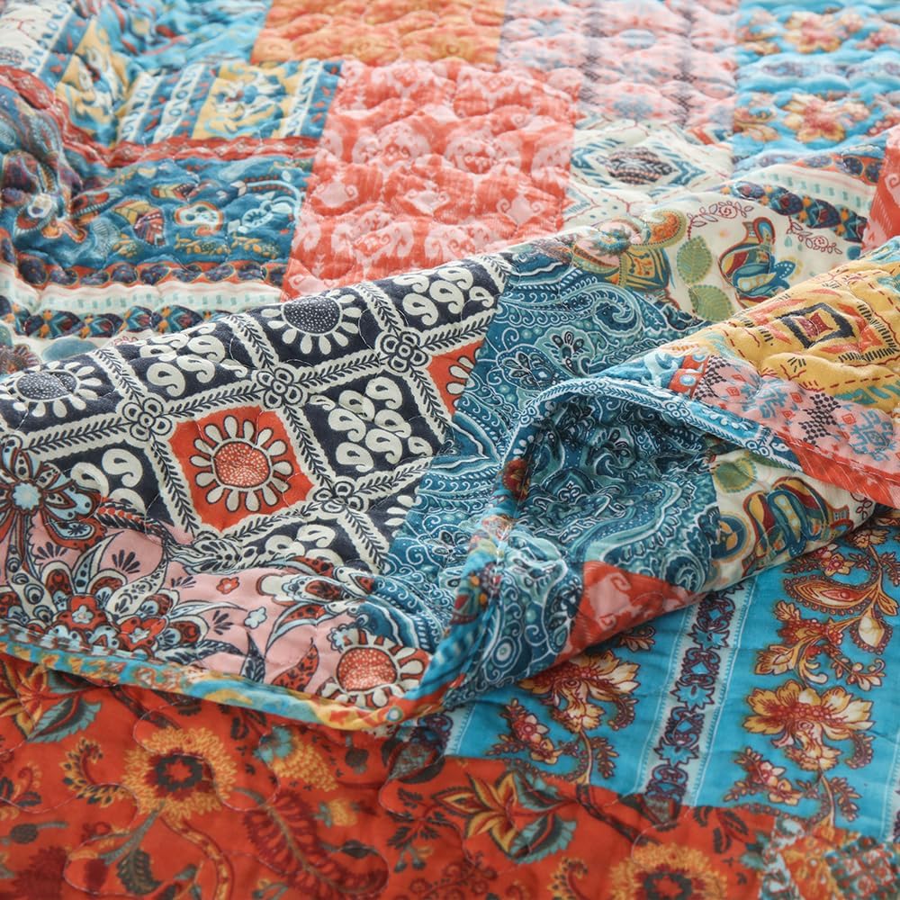 ENASAL Cotton Quilt Bedspread King Size Reversible