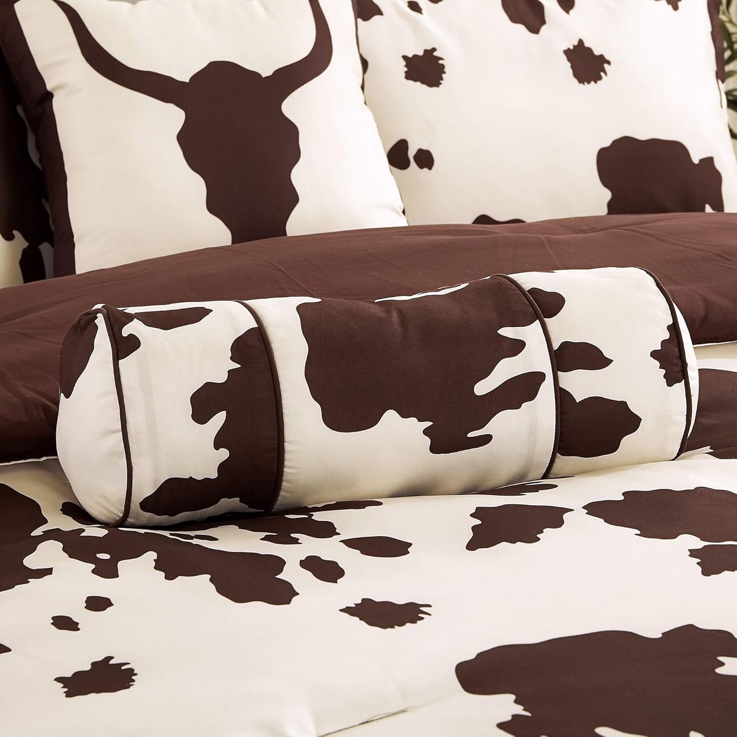 Linen Mart Southwestern Rustic Brown Beige Microfiber Comforter Set - 6 Piece Twin