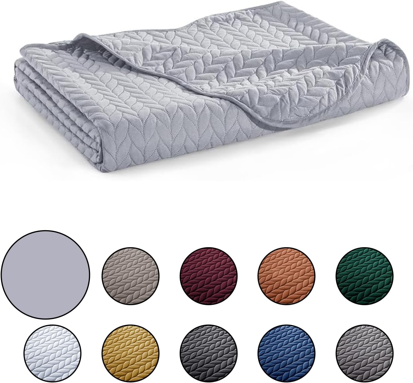 IR Imperial Rooms Embossed Quilt Set Silver 68x86