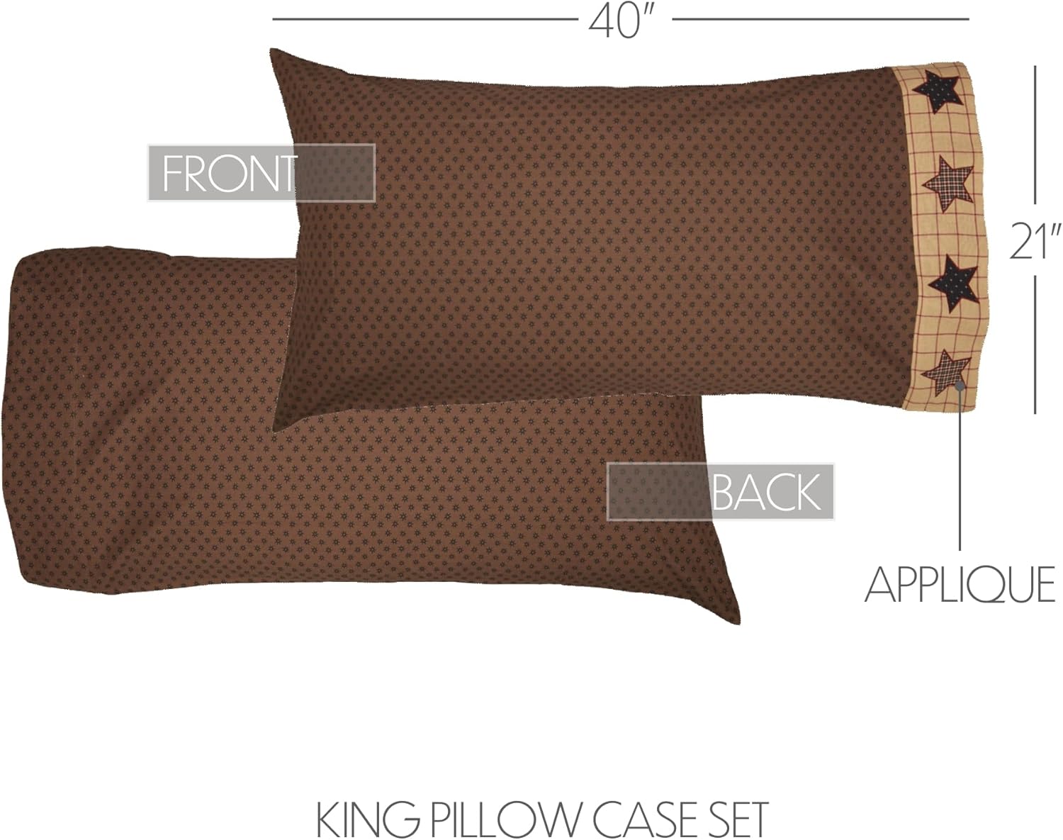VHC Brands Bingham Star King Quilt Set 6 Pieces