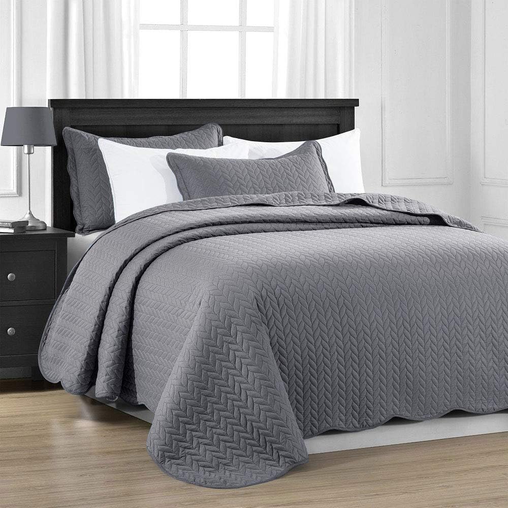 MOONLIGHT20015 Twin Quilt Set with Pillow Sham for All Seasons