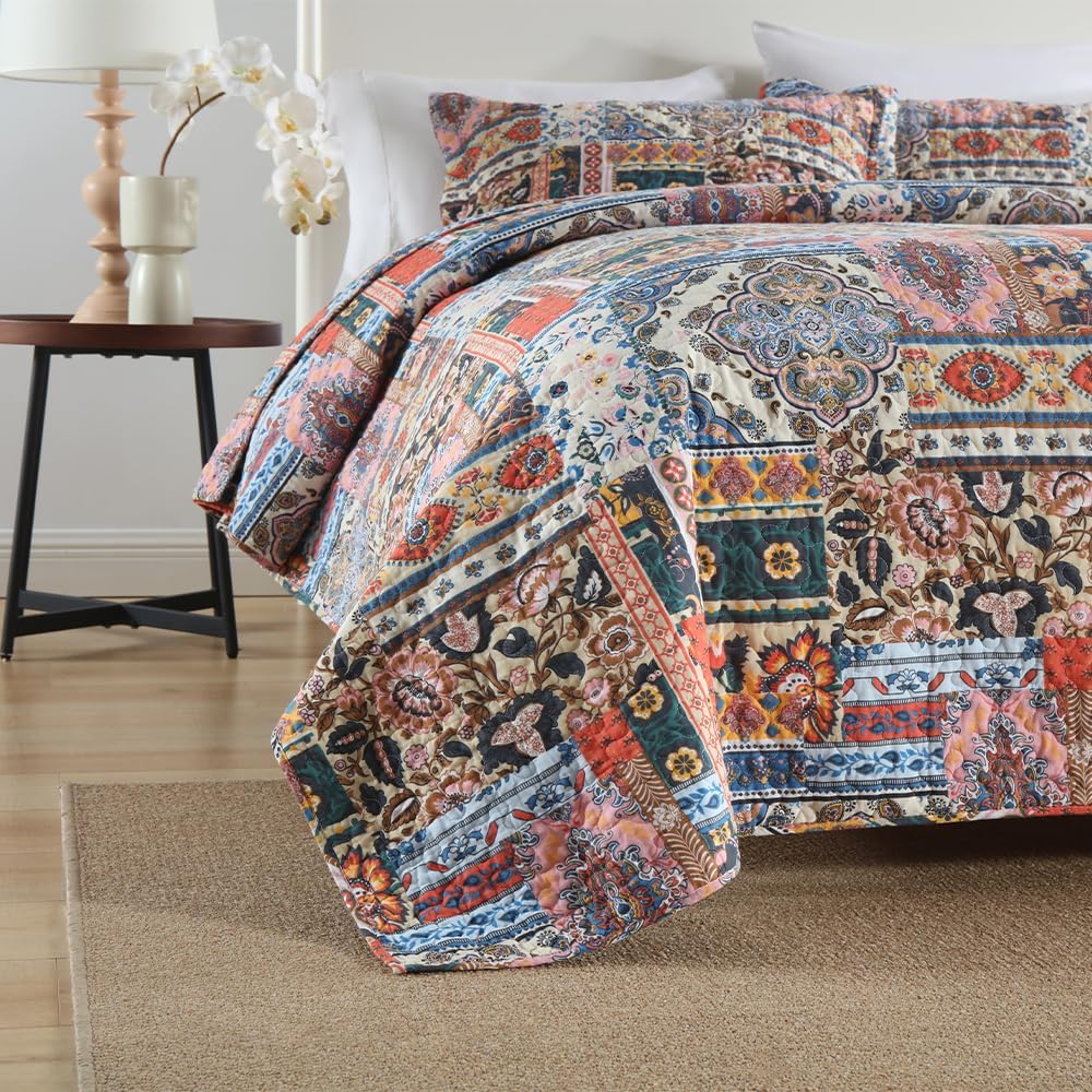 Autumn Dream Cotton Quilt Set 3-Piece Reversible Bedspread