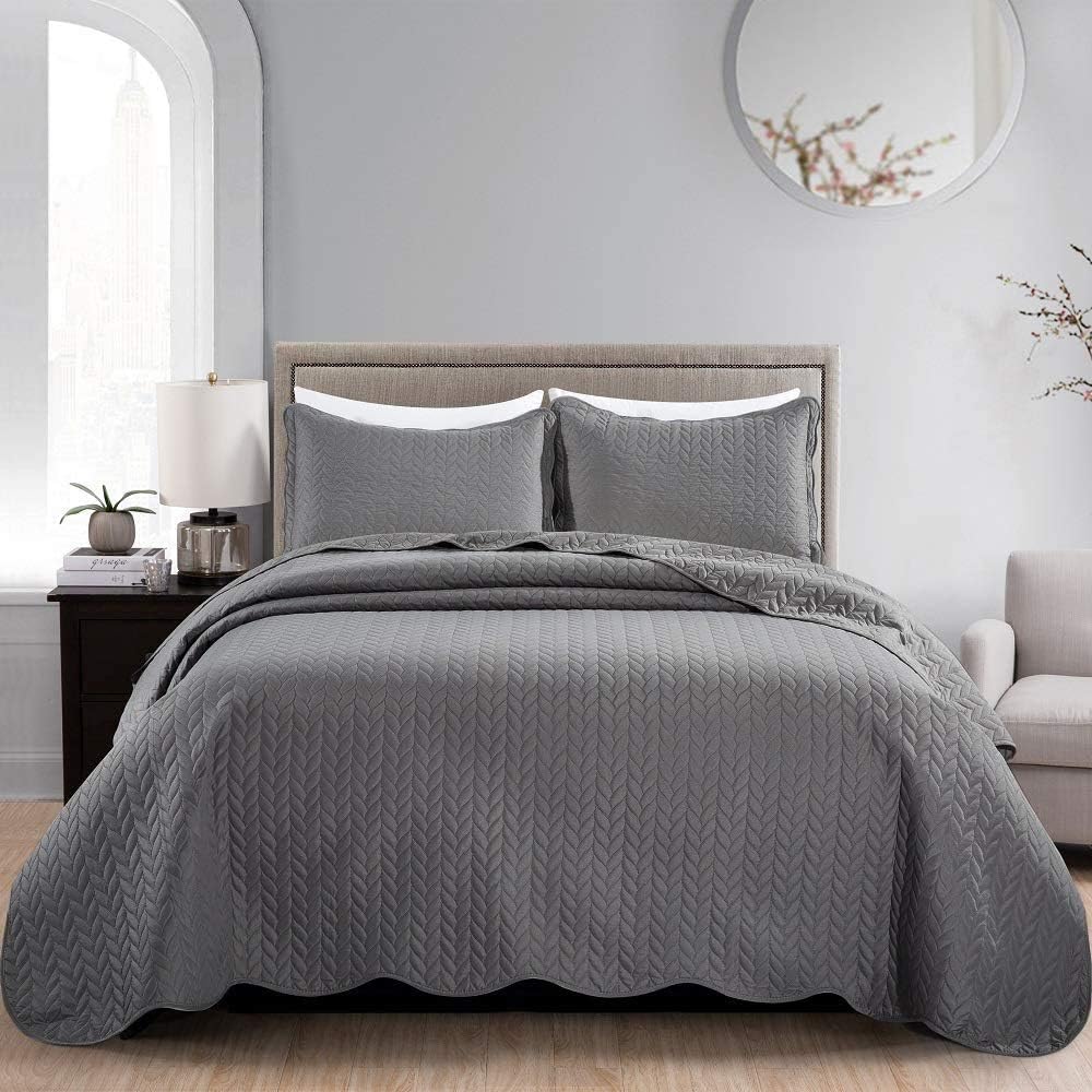 MOONLIGHT20015 Twin Quilt Set with Pillow Sham for All Seasons