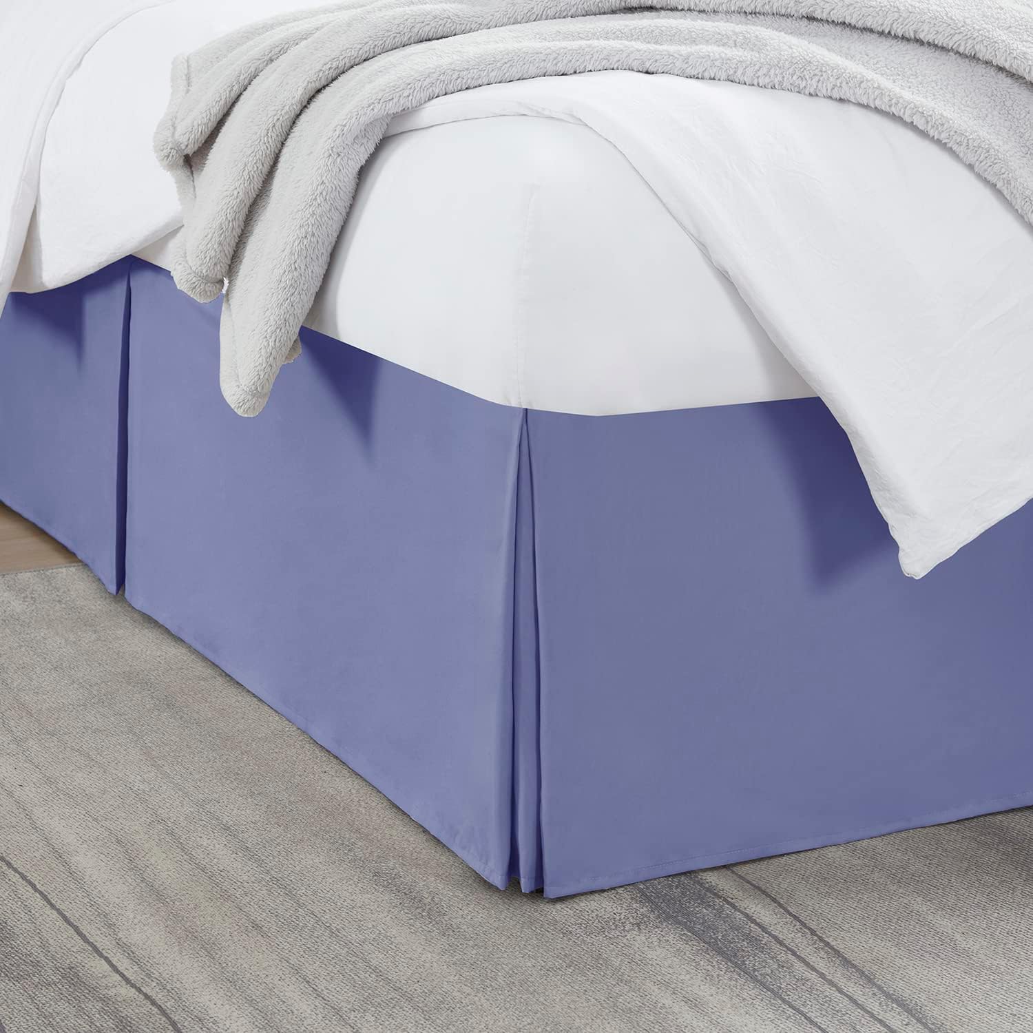 Nestl Steel Blue Full XL Bed Skirt - 14 Inch Drop
