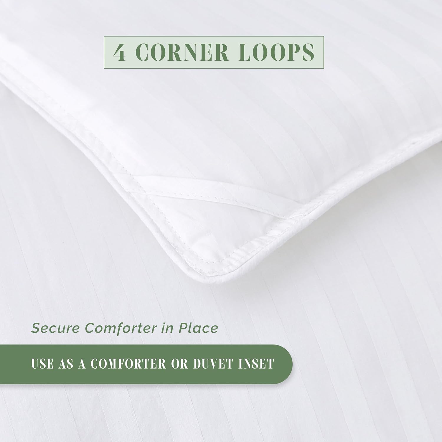 Elegant Comfort 3-Piece Stripe Cotton Comforter Set - Queen White