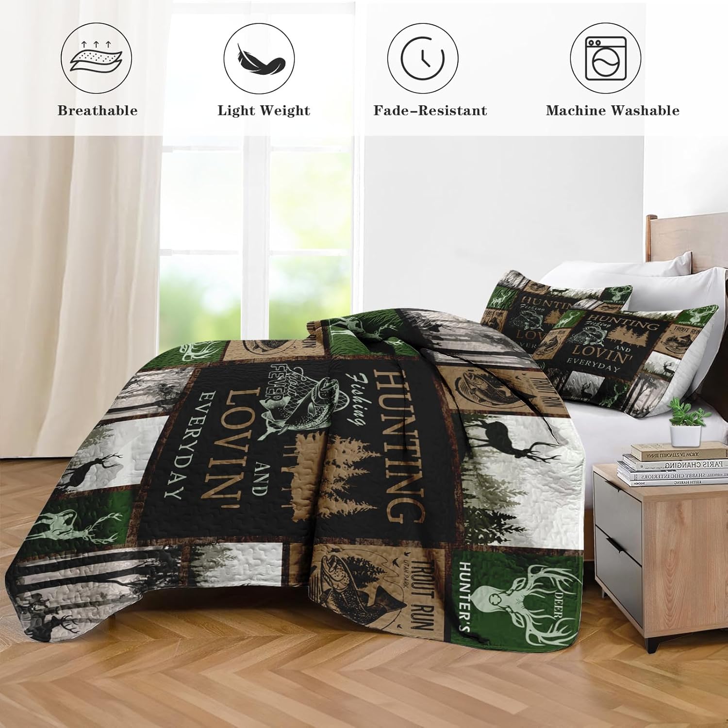 Pamnest King Size Quilt Set with Pillow Shams