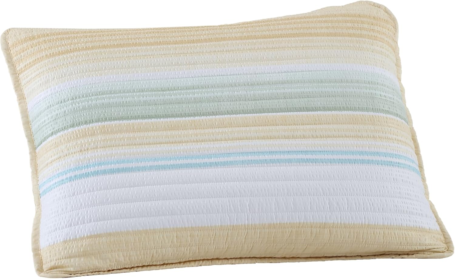 Beatrice Home Fashions Coralinn Striped Quilt Set Twin Yellow Sage