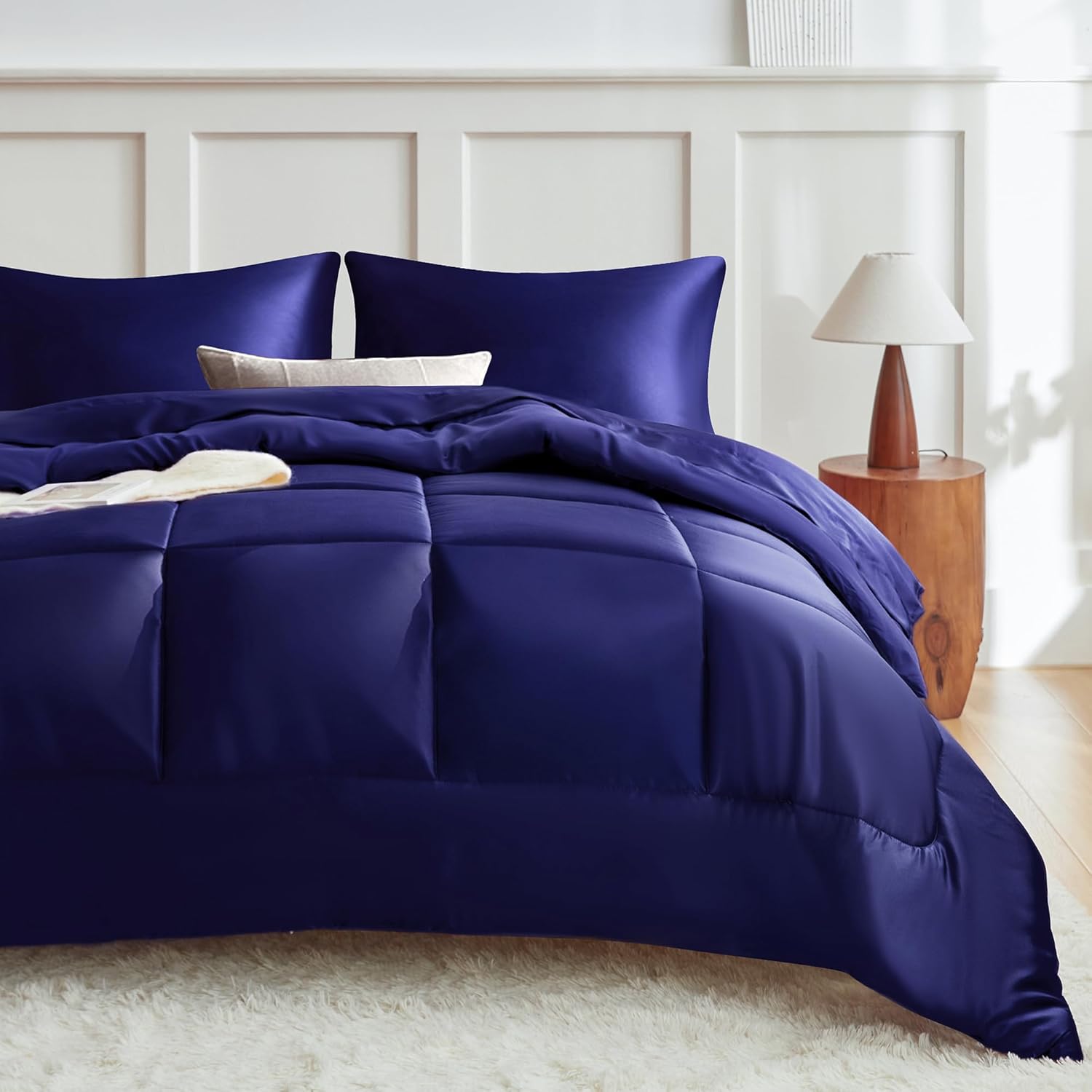 MRHM Reversible Comforter Set Navy Blue