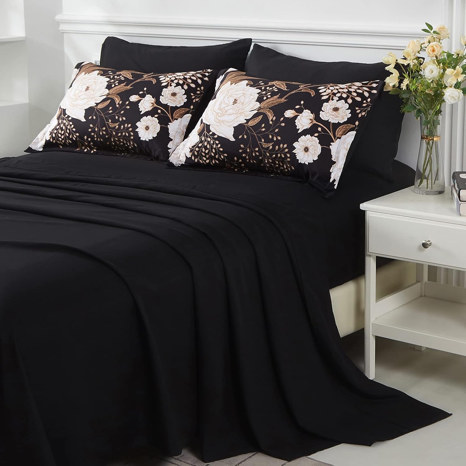 Yogeneg 5 Piece Twin Comforter Set Botanical Floral Bedding 1