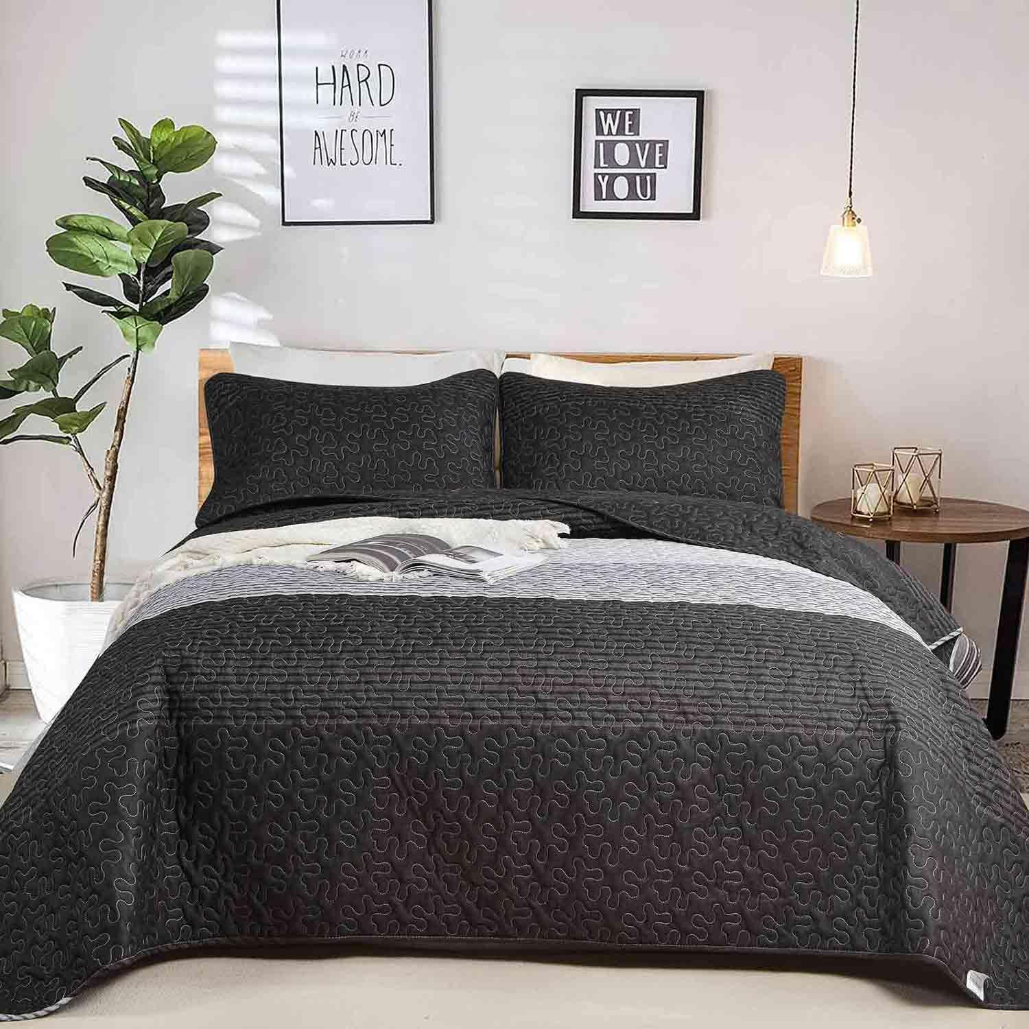 Nanko Quilt Set Queen Full 3 Pcs Modern Patchwork