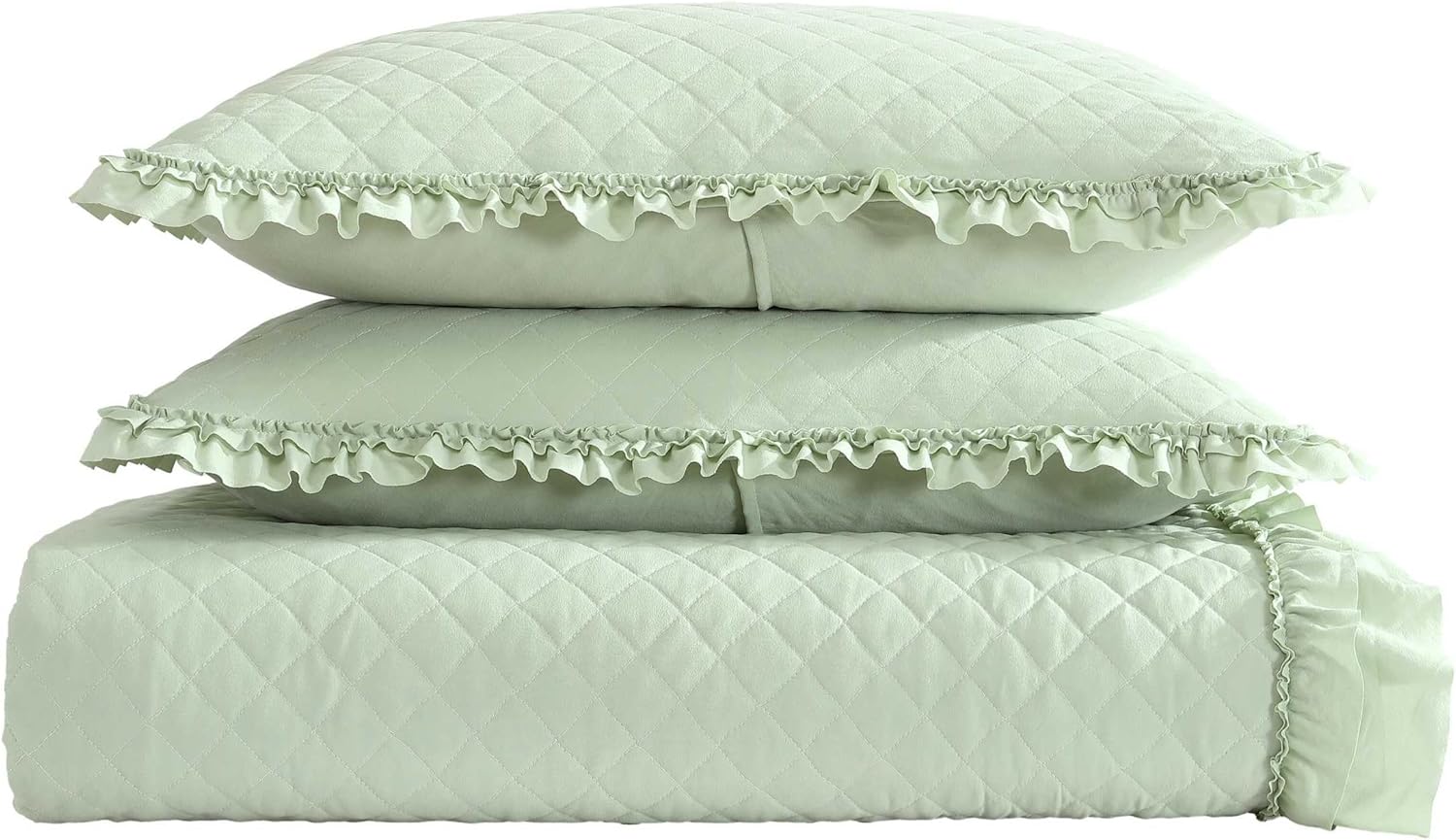 Laura Ashley Twin Quilt Set with Ruffled Sham