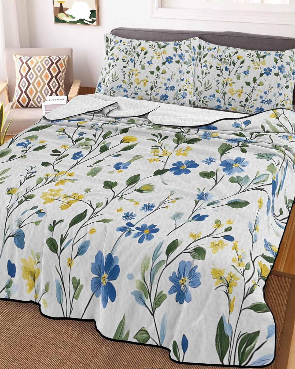 PRINT PICTURE ARTHOME Twin XL Quilt Set with Pillow Covers