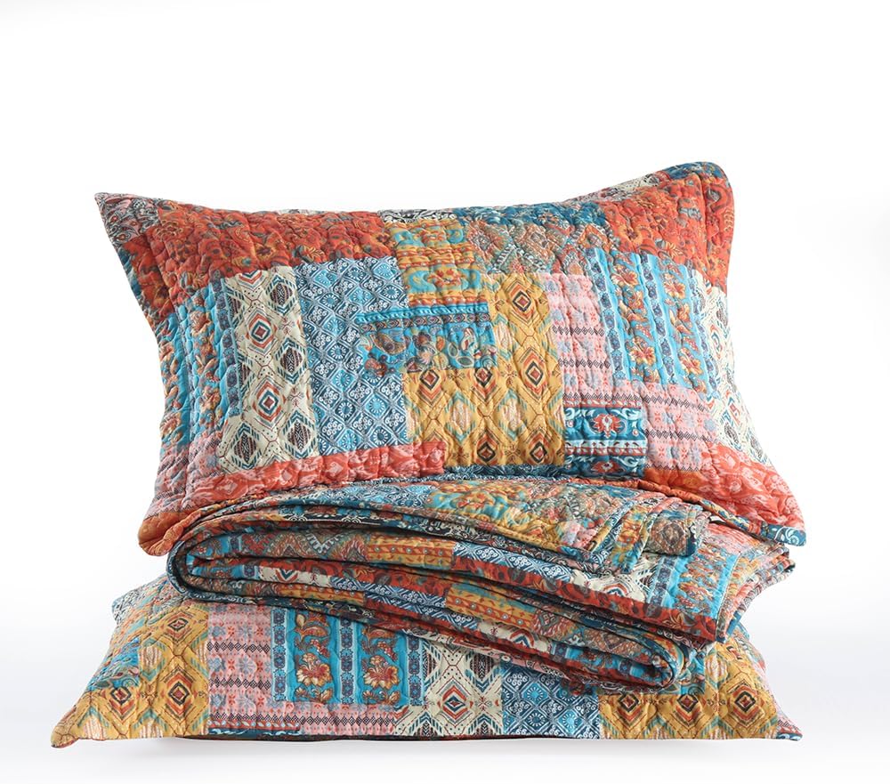 ENASAL Cotton Quilt Bedspread King Size Reversible