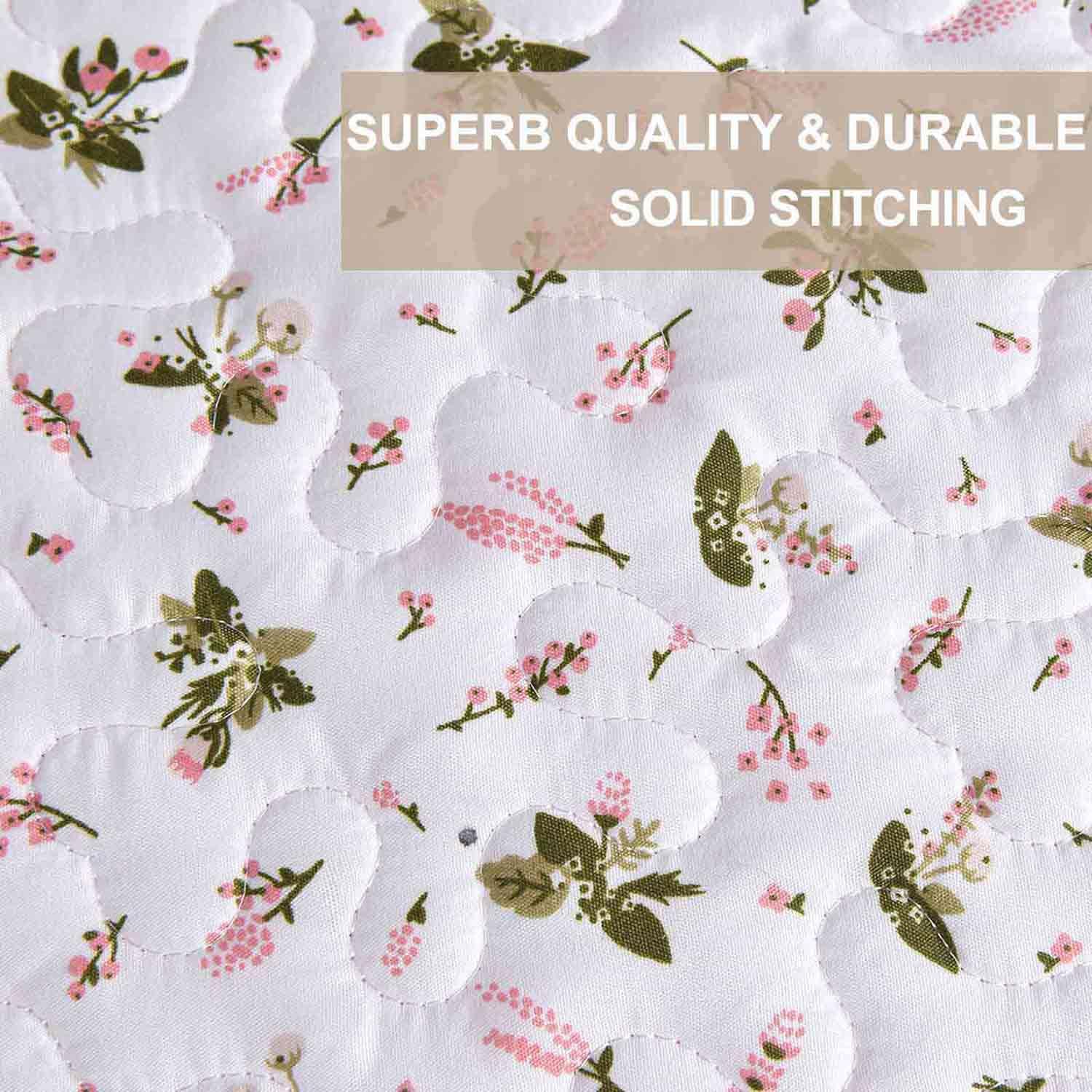 Nanko Floral Quilt Set Queen Full 3 Pcs
