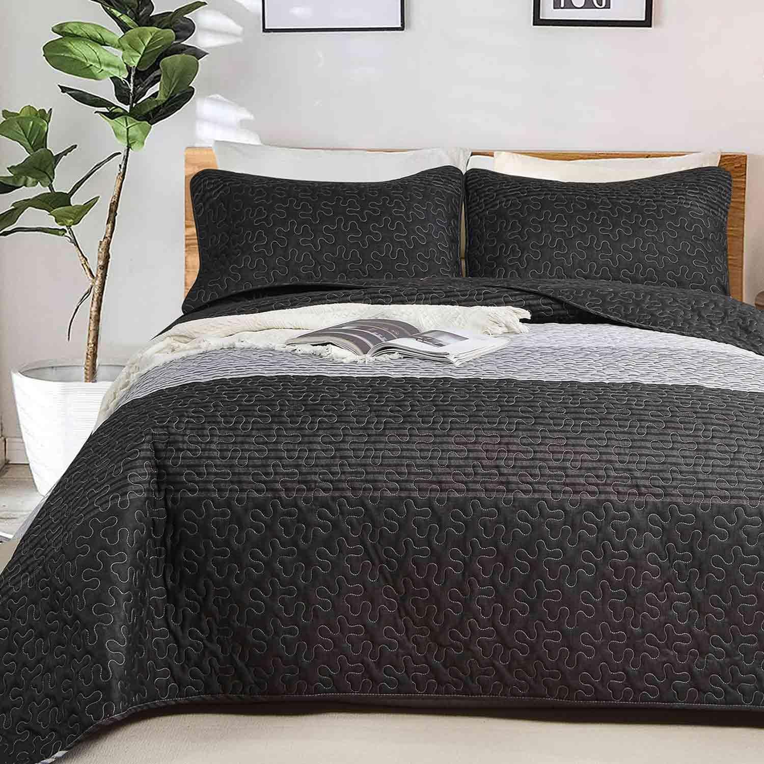 Nanko Quilt Set Queen Full 3 Pcs Modern Patchwork