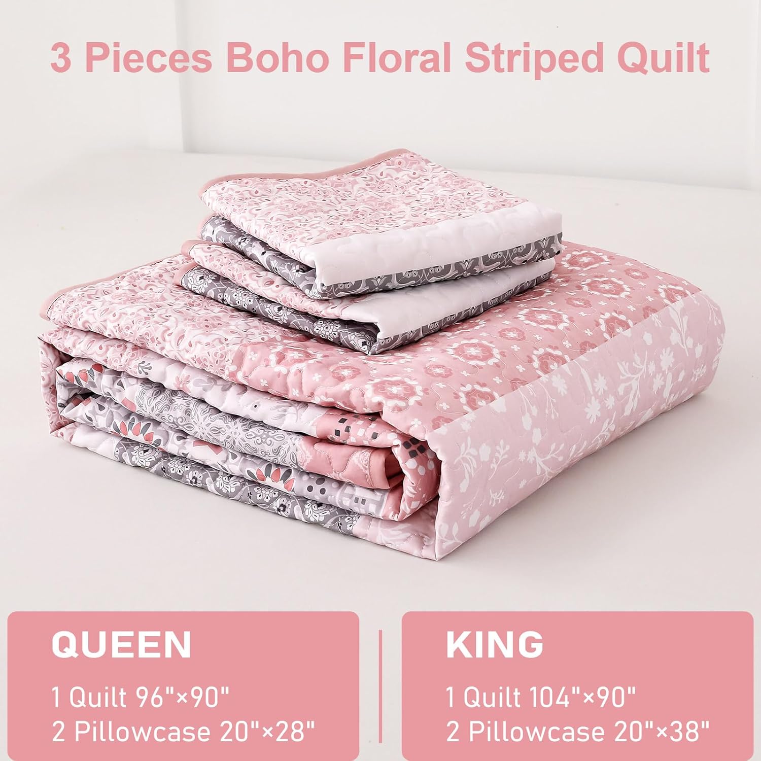 WONGS BEDDING Boho Quilt Set Queen