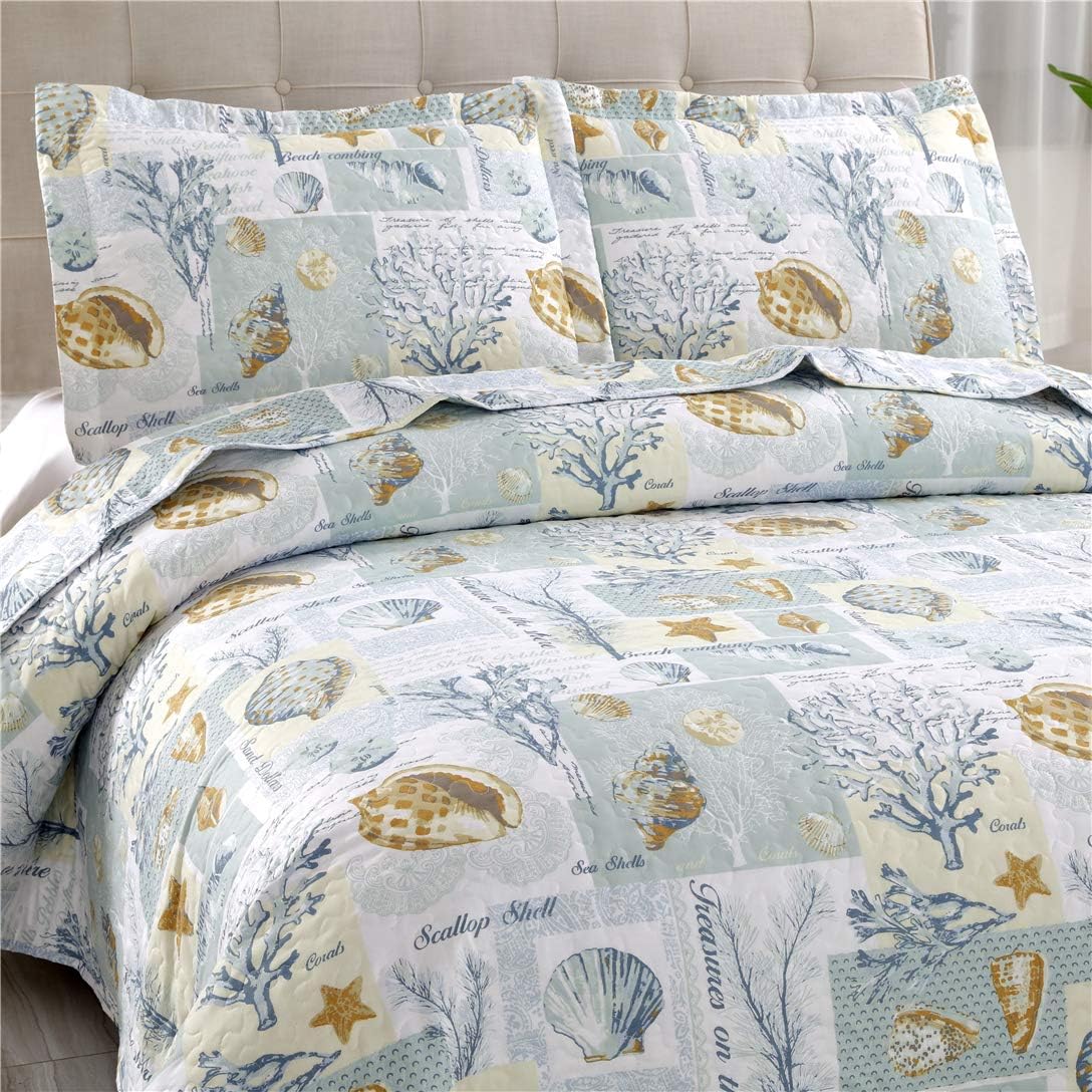 Junsey Ocean Beach Theme Quilt Set Twin Size