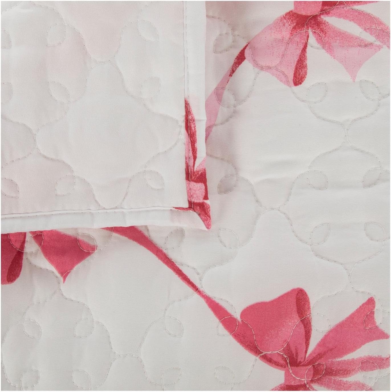 Pink Bow Quilt Set with 2 Shams Twin XL
