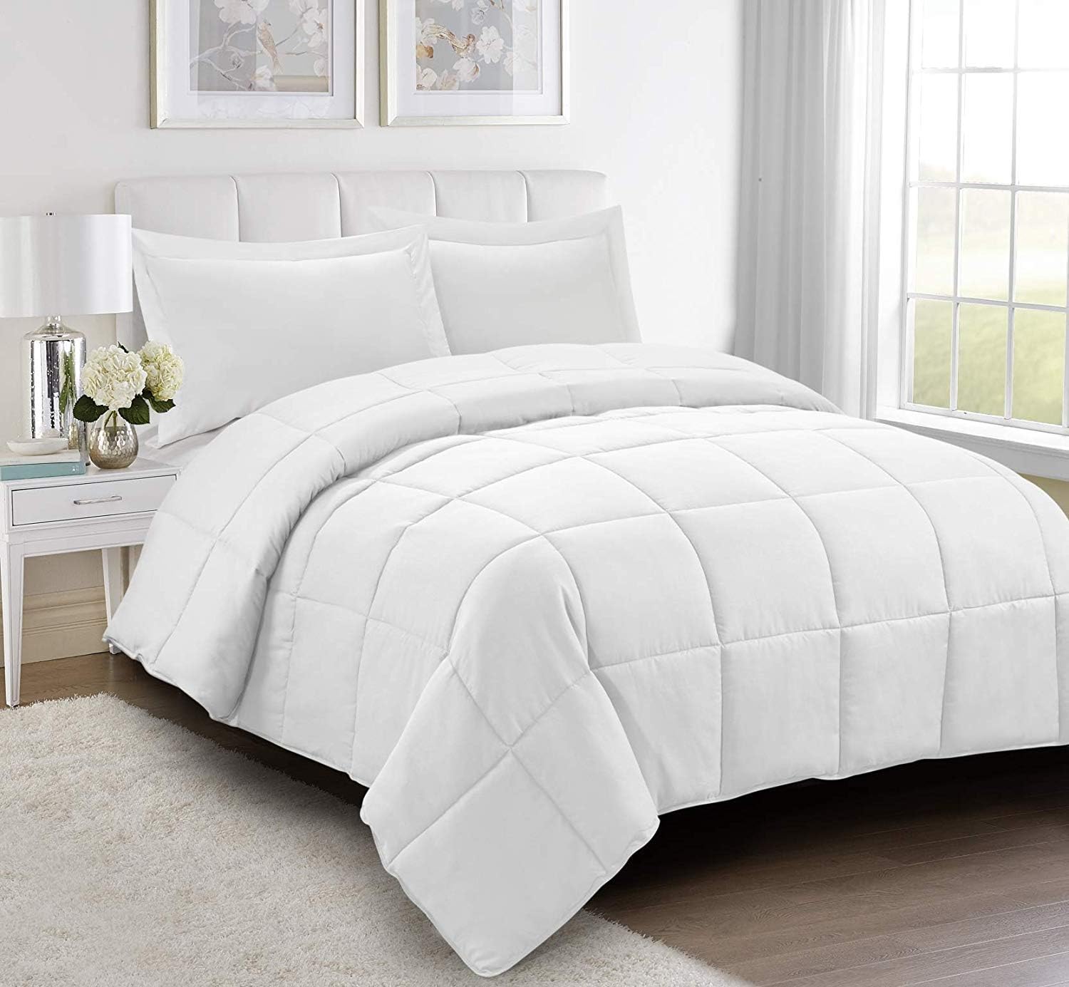 Restilon All Season Cooling Comforter Set - 5 PC White Super King