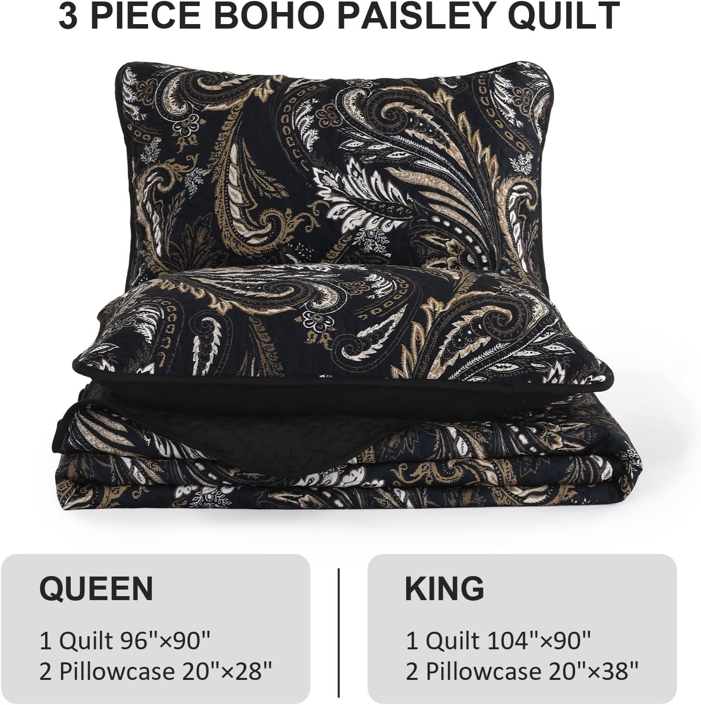 WONGS BEDDING Boho Quilt Set Queen Size