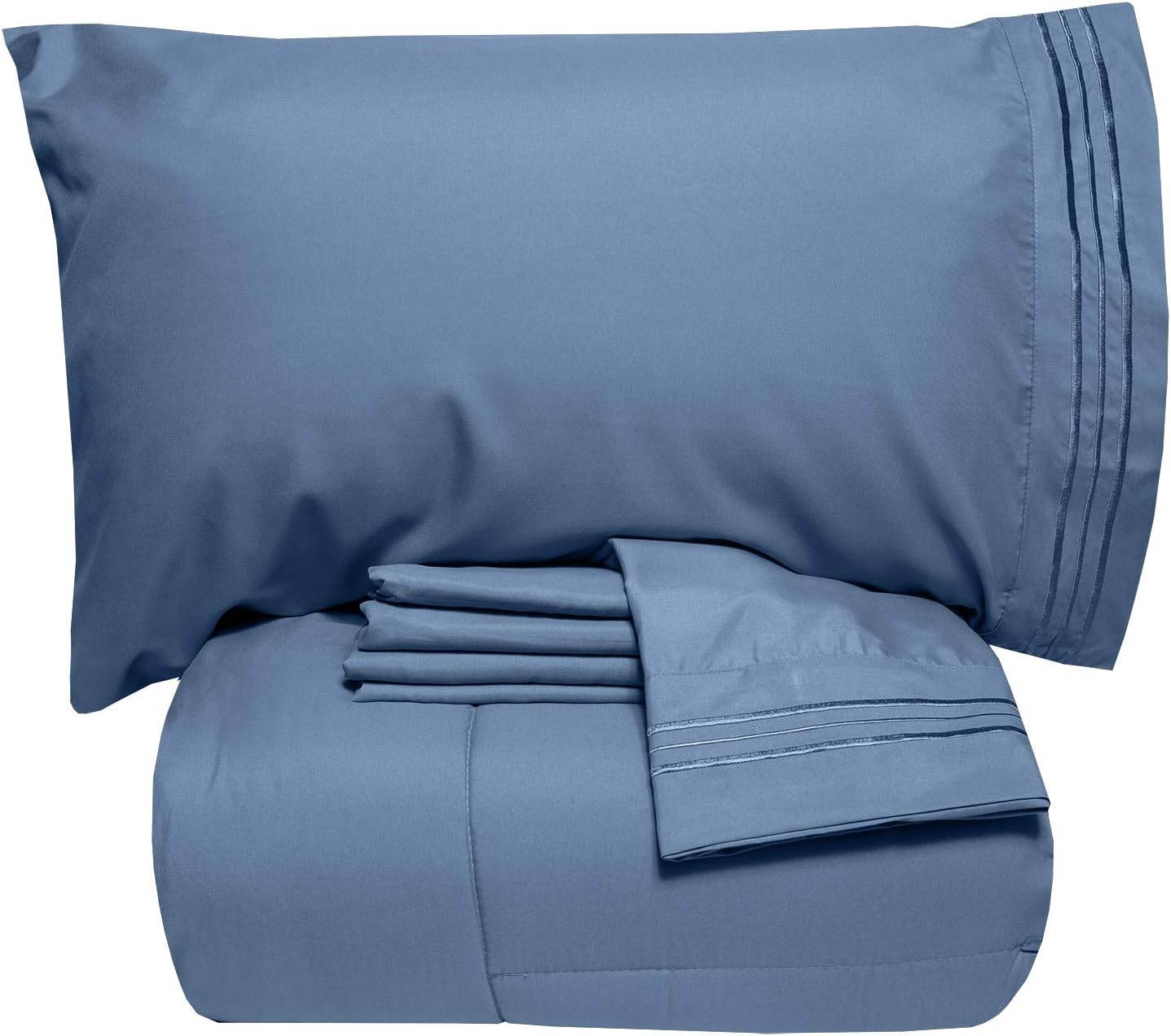 Sweet Home Collection 4 Piece Comforter Set Denim