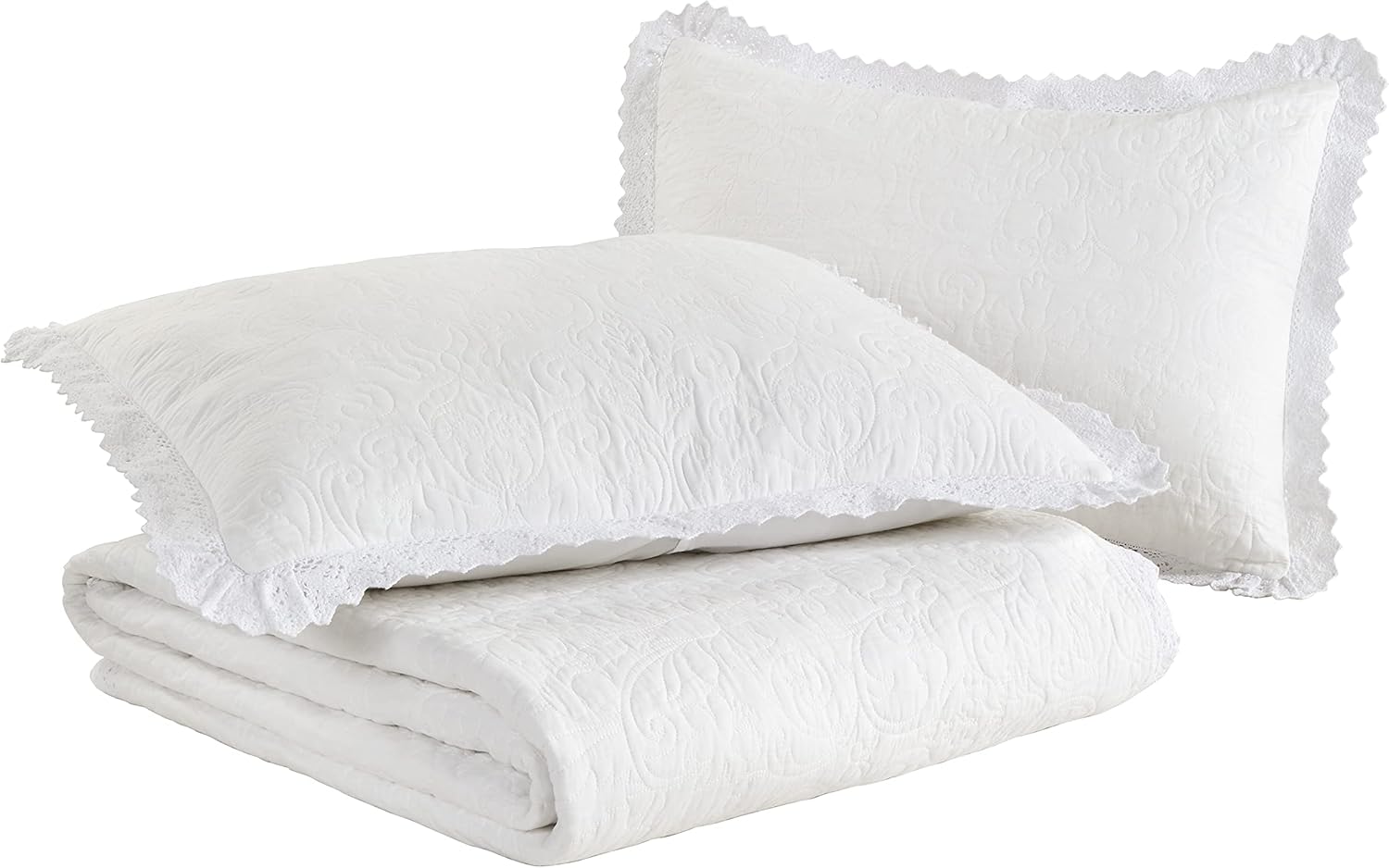 Laura Ashley Twin Quilt Set Reversible Cotton Bedding with Matching Sham