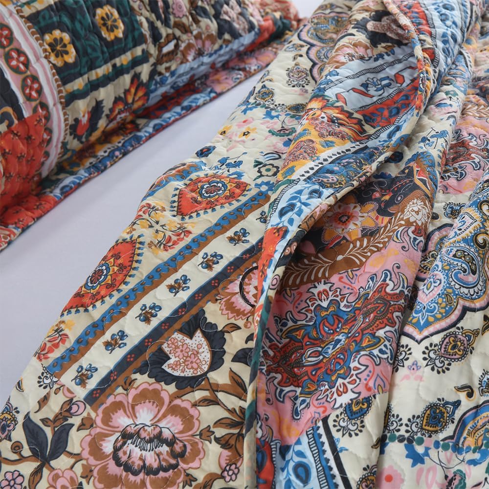 Autumn Dream Cotton Quilt Set 3-Piece Reversible Bedspread