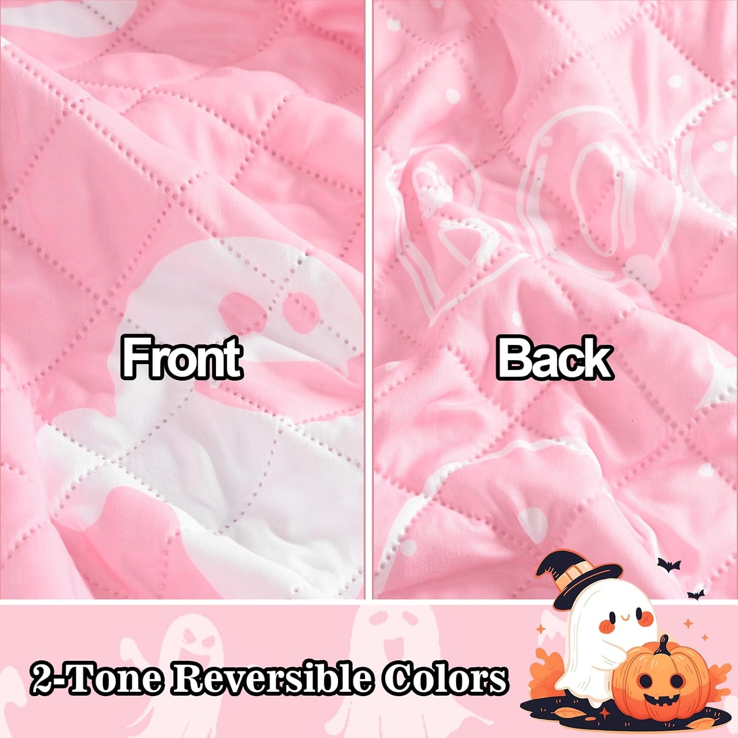 ASPMIZ Halloween Queen Quilt Set with 2 Shams