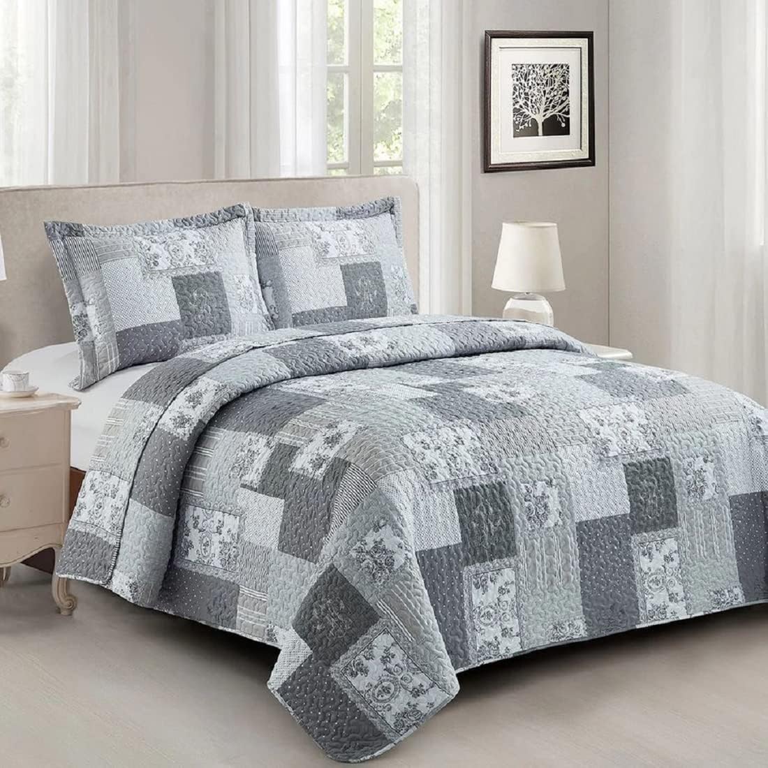 Royal Tradition 5PC Bedspread Set Twin XL Wrinkle-Free Microfiber 1