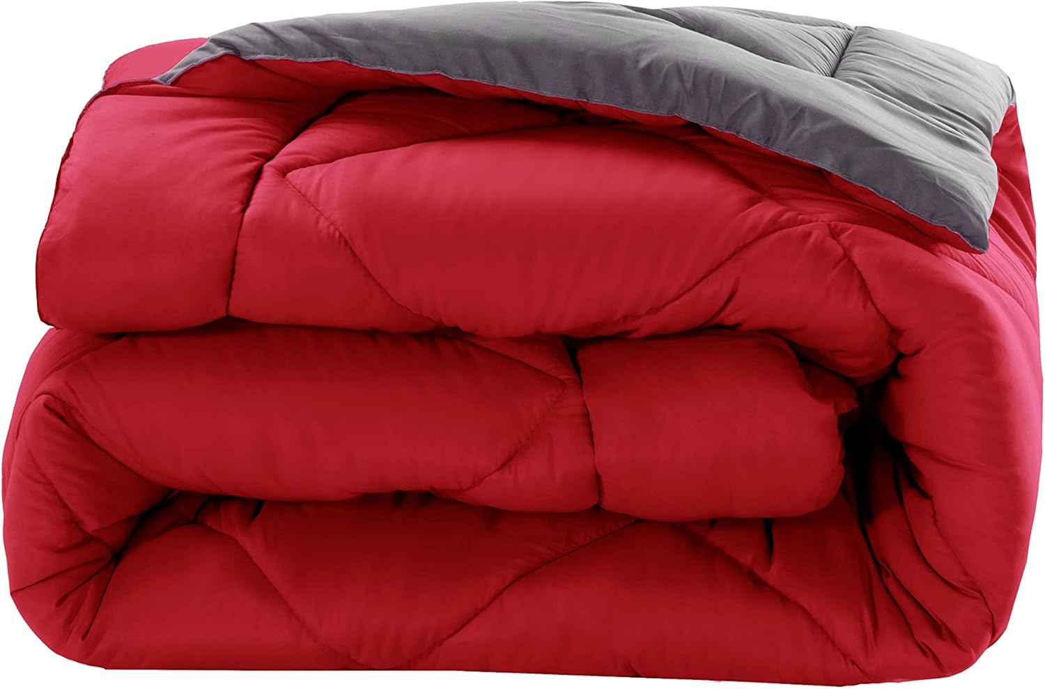 Elegant Comfort Reversible 3-Piece Comforter Set Twin RedGray