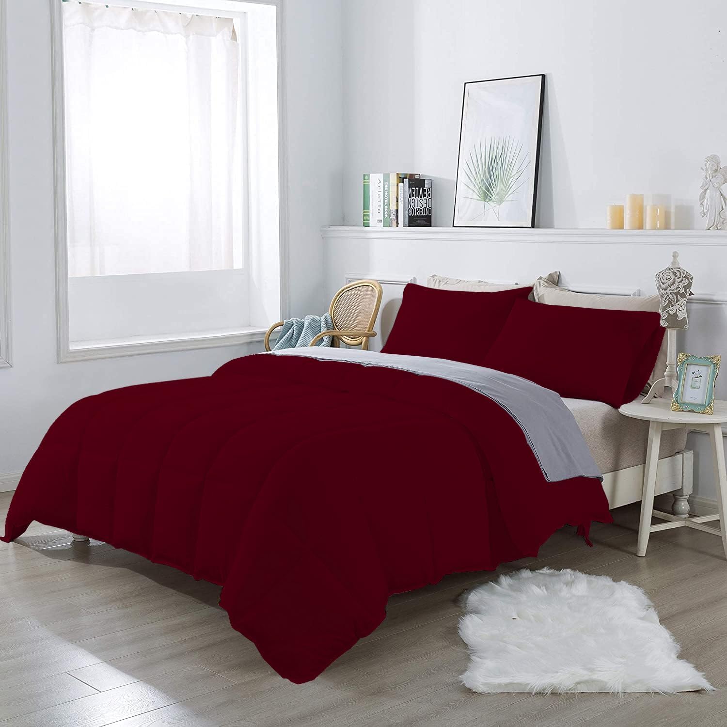 Moonite Bedding 3Pcs Super King Comforter Set