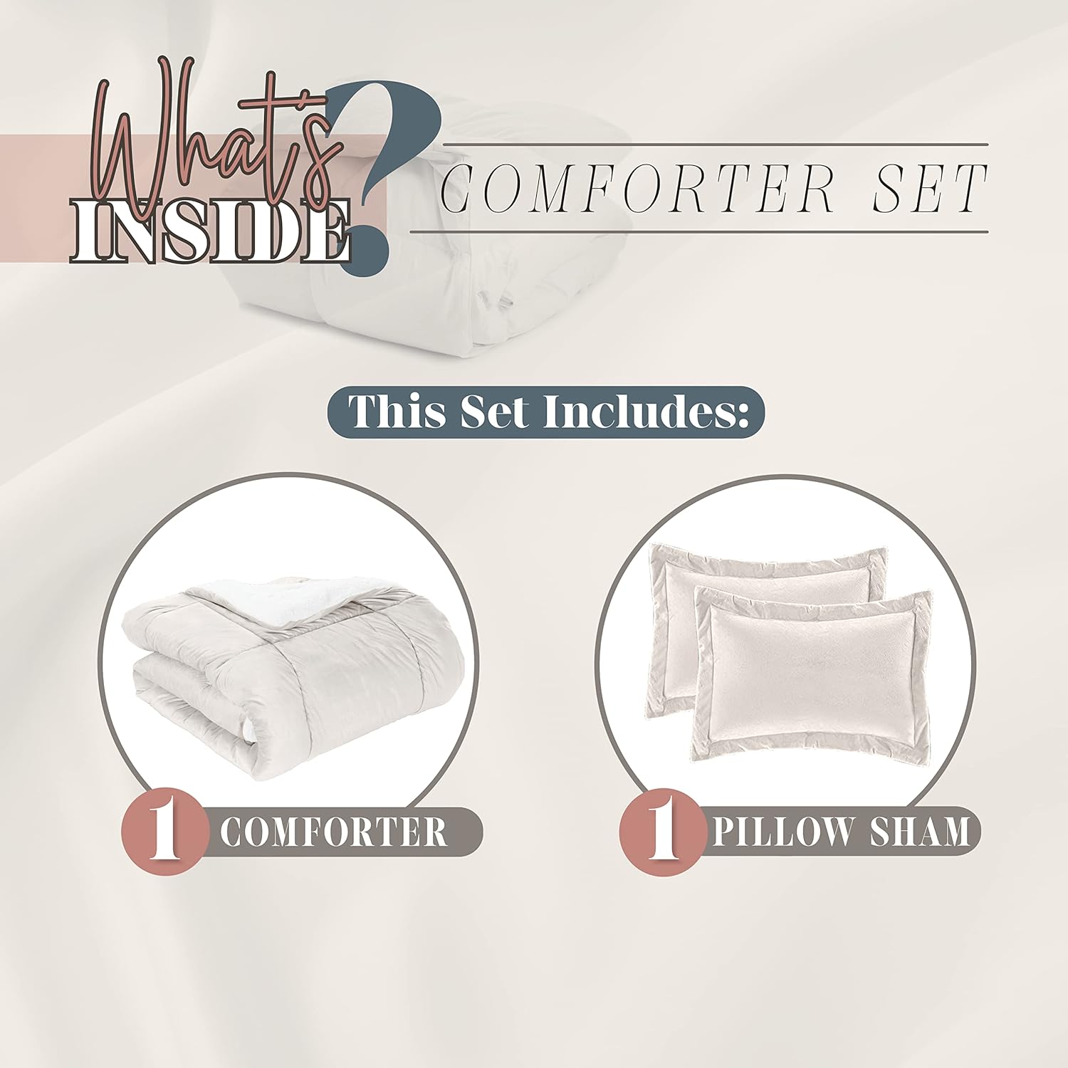 Elegant Comfort Super Soft Sherpa Comforter Set Twin XL