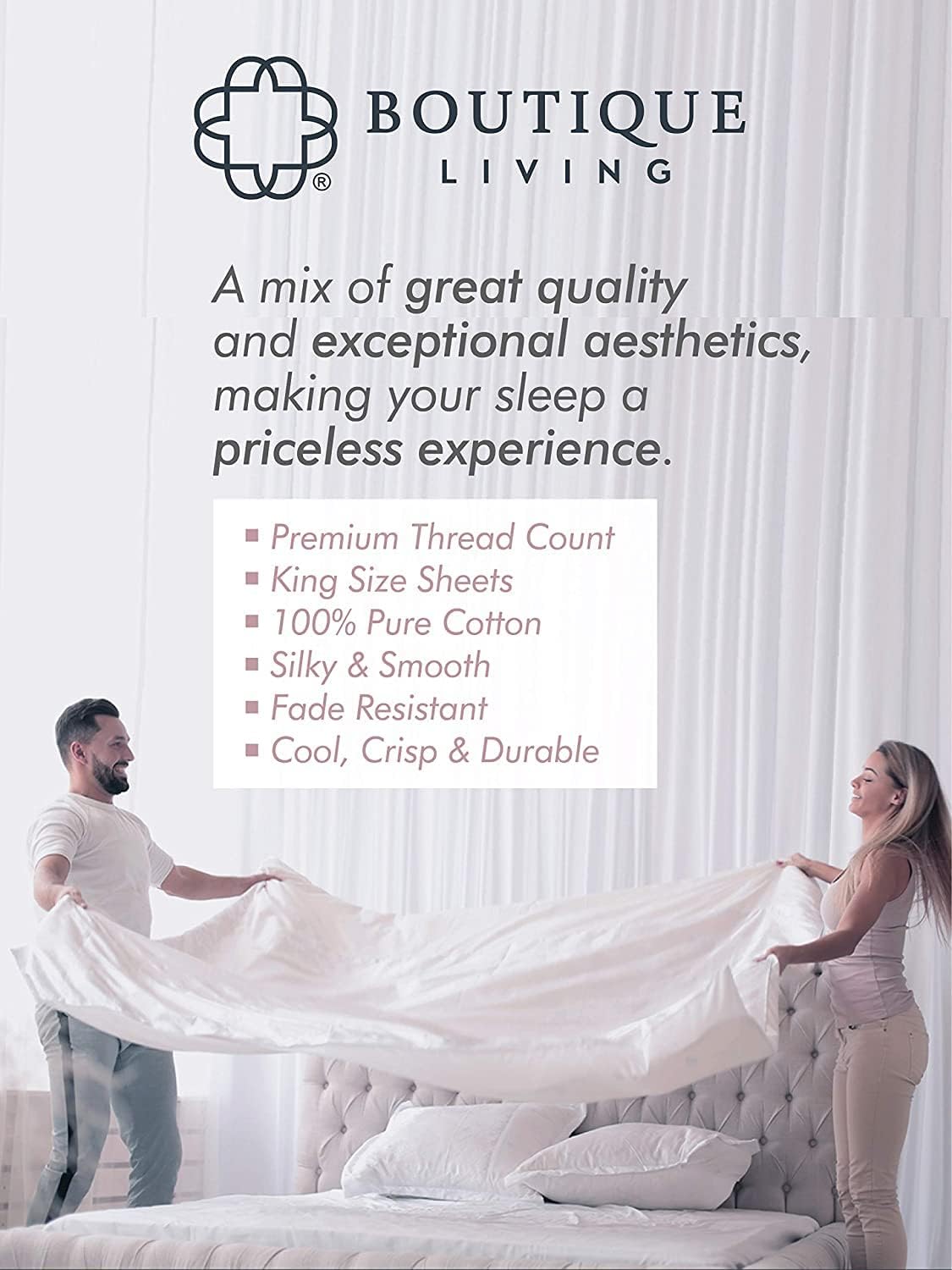 Dainty Homes 10 Pieces Bedding Set Light Blue Super King