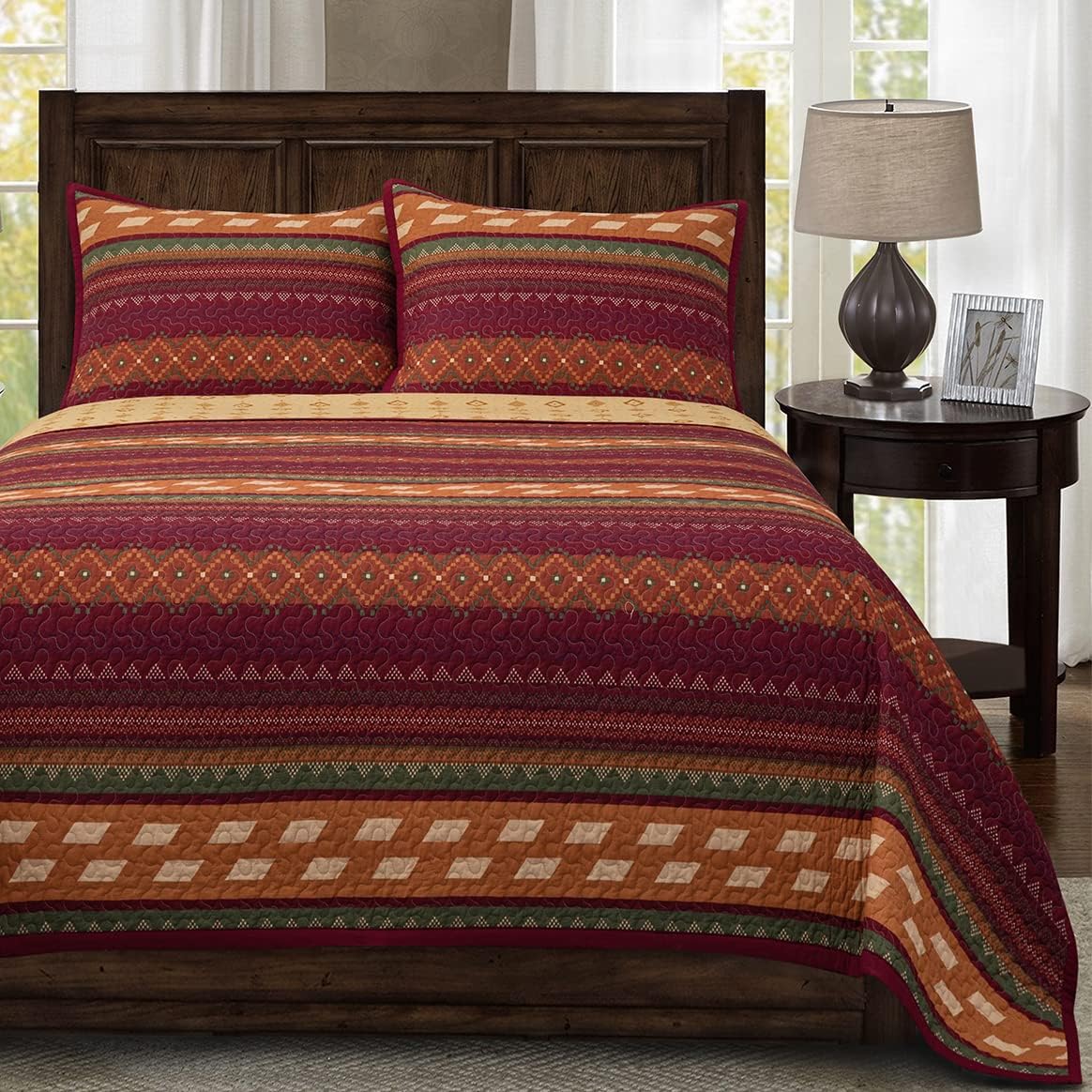 H HIEND ACCENTS Paseo Road Solace 3 Piece Quilt Set