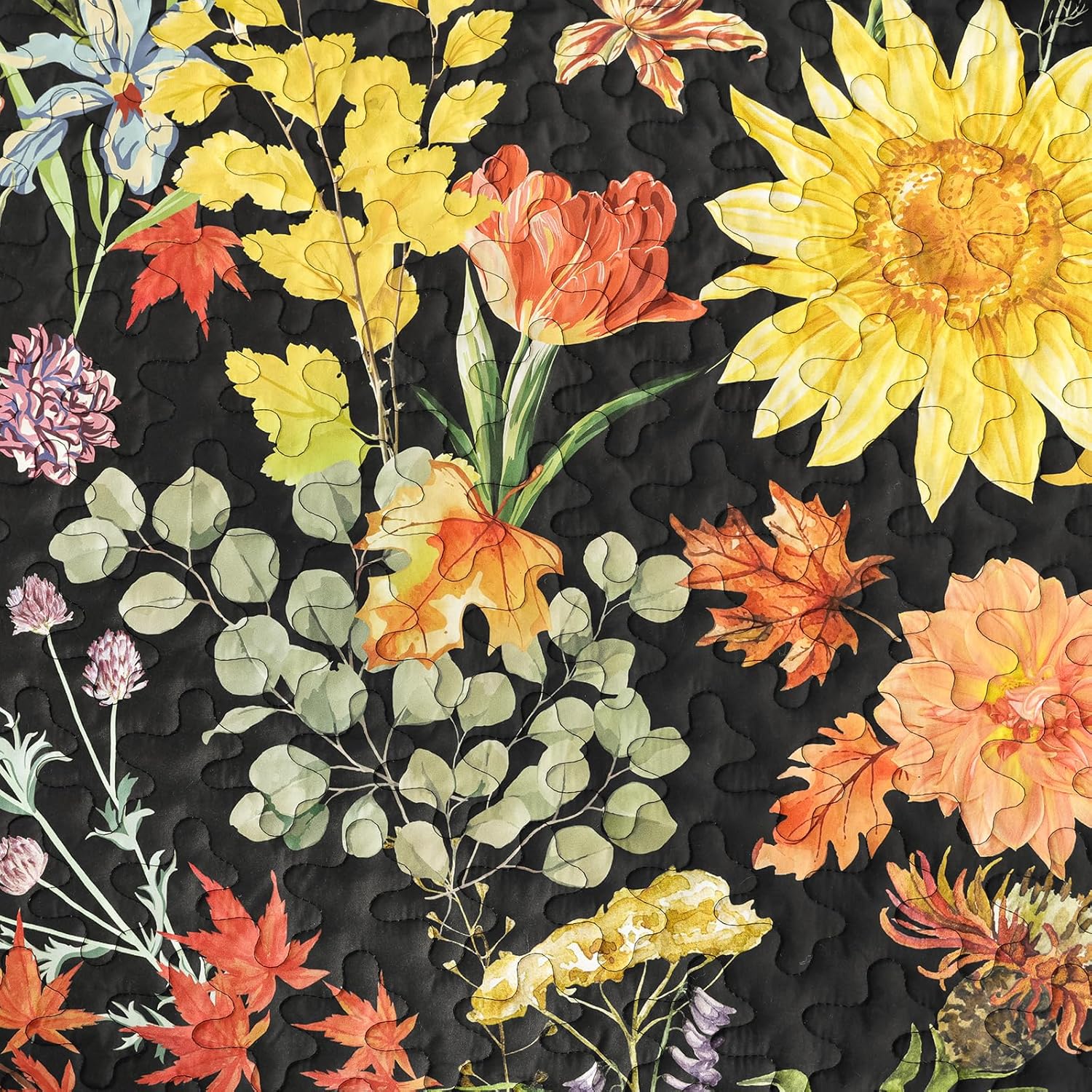 Yiran Floral Quilt Set Queen Size 3 Piece