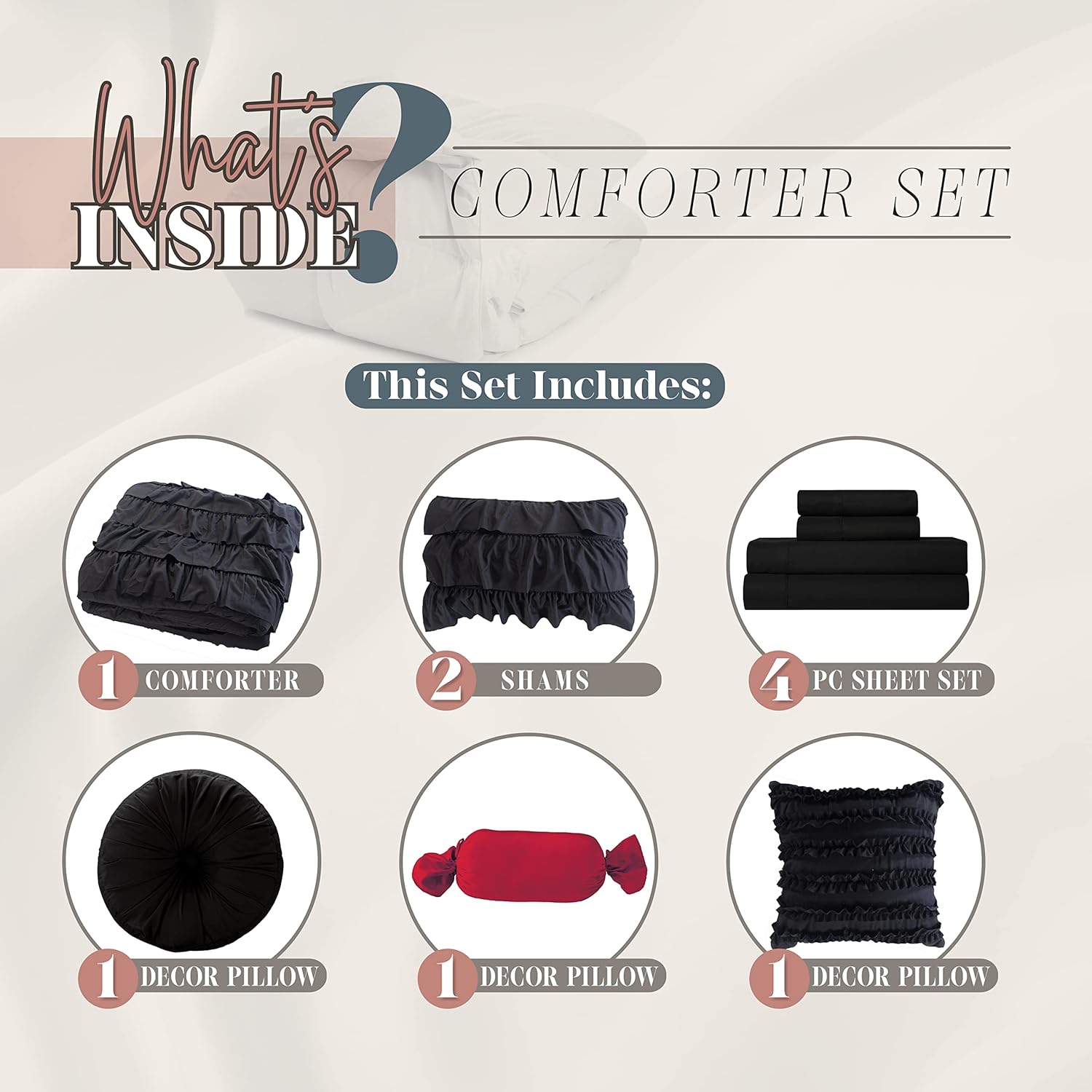 Elegant Comfort 10-Piece King Bed-in-a-Bag Set