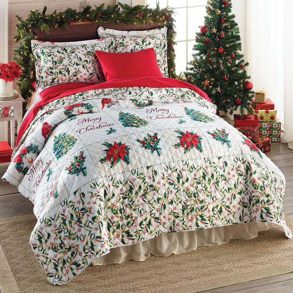 Bits and Pieces Merry Christmas Quilt Bedding Set