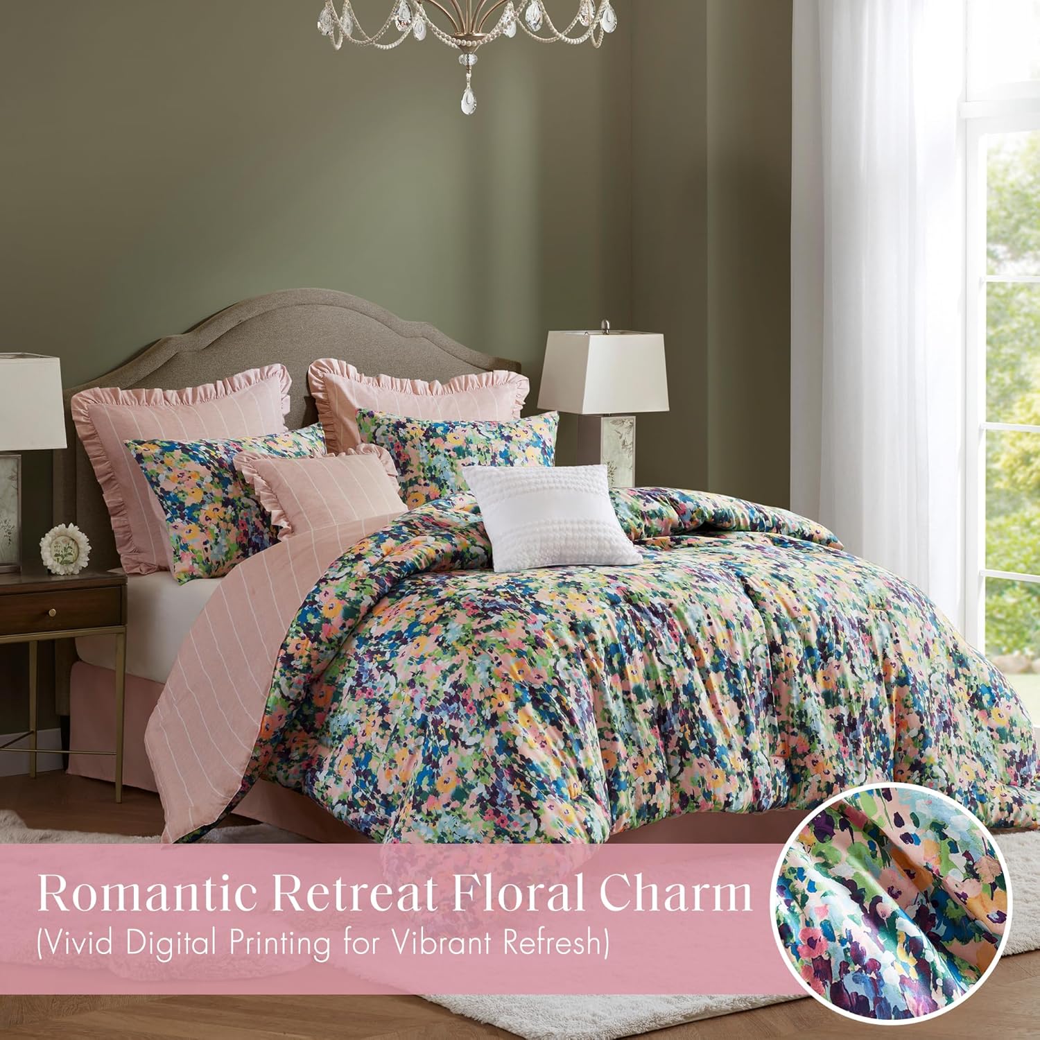 Madison Park Floral Reversible Comforter Set King Size