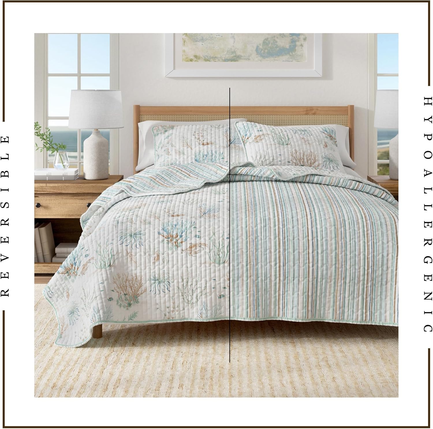 Great Bay Home Aqua Grove Quilt Set with Shams