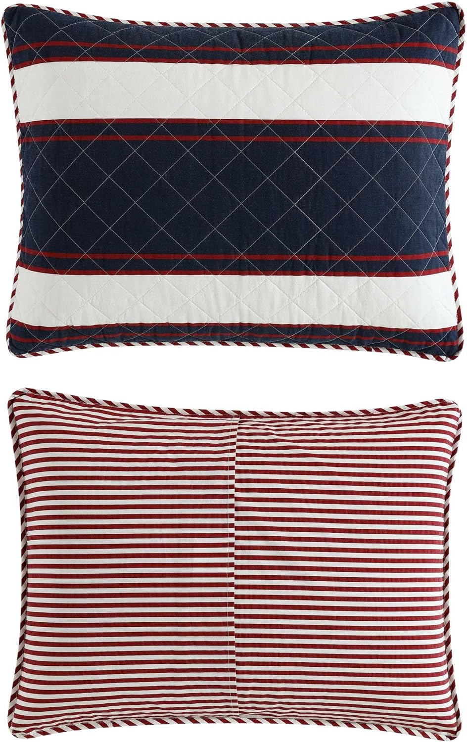 Nautica Twin Quilt Set with Reversible Striped Design