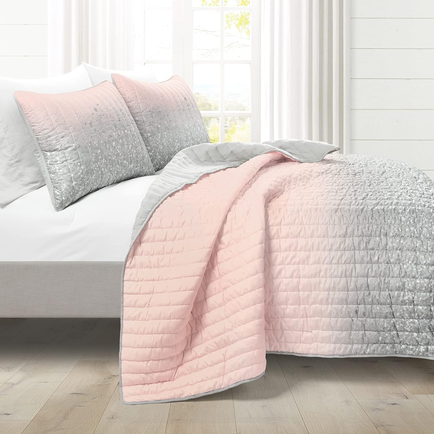 Lush Decor Glitter Ombre Quilt Set Twin 2 Piece